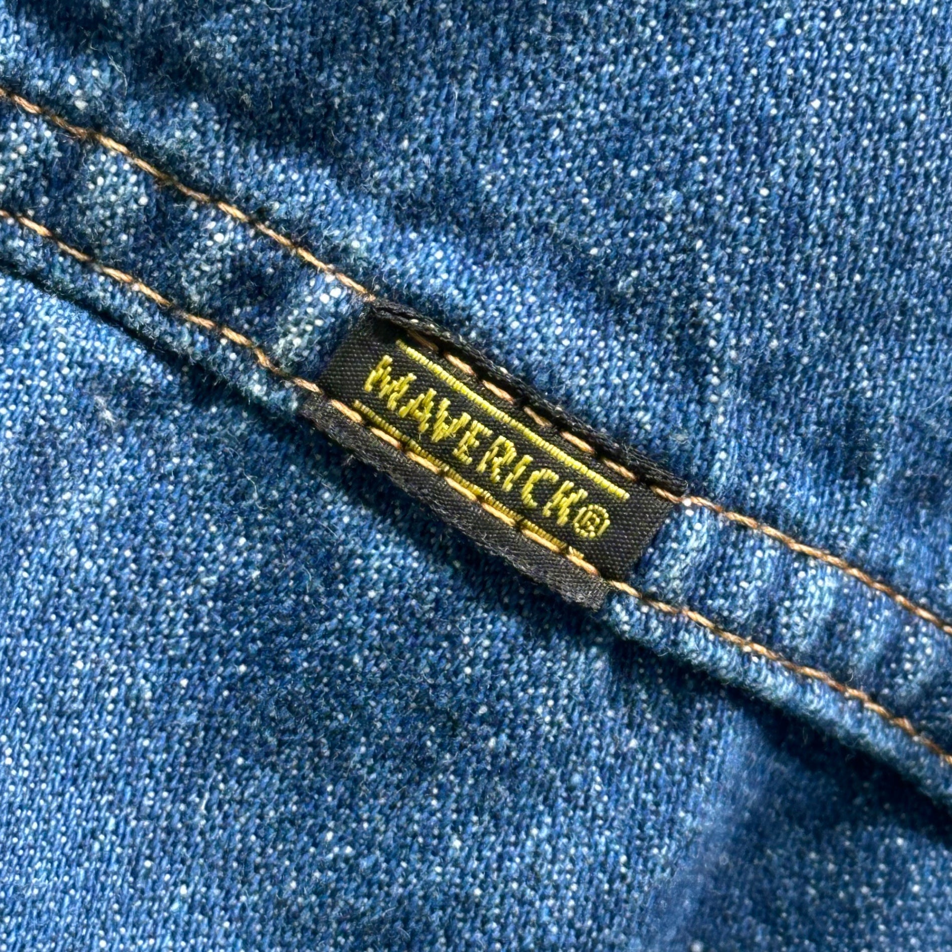 MAVERICK(マーベリック) 70's Collar Corduroy Inner Fleece Lining Western-Style Denim Jacket 70年代 襟 コーデュロイ 内ボア ウエスタン デニム ジャケット L程度 インディゴ×ブラウン タグ印字消え ヴィンテージ