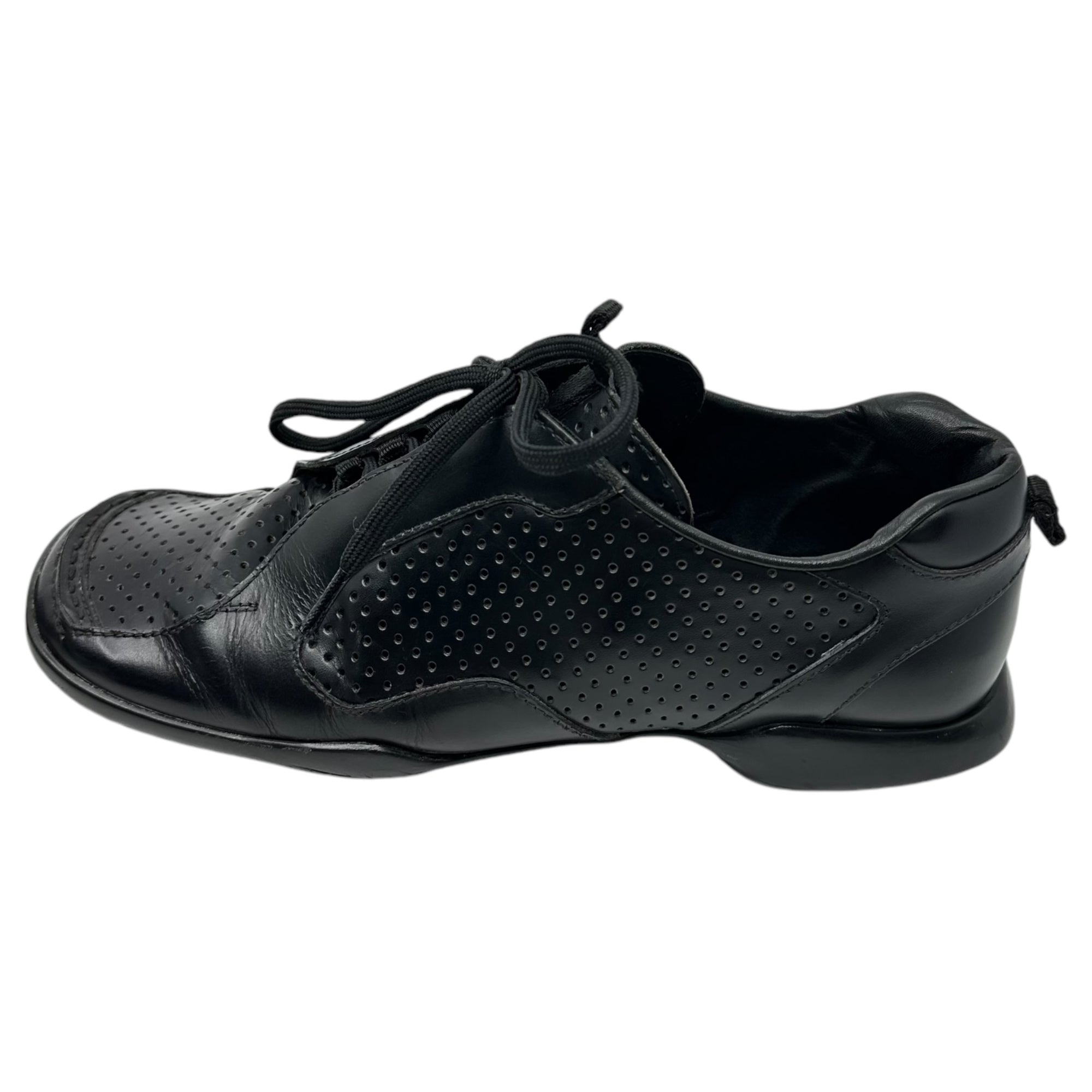 PRADA(プラダ) 00's Perforated leather square toe shoes パンチング レザー スクエア トゥ シューズ 7 1/2(26.5cm程度) ブラック スニーカー