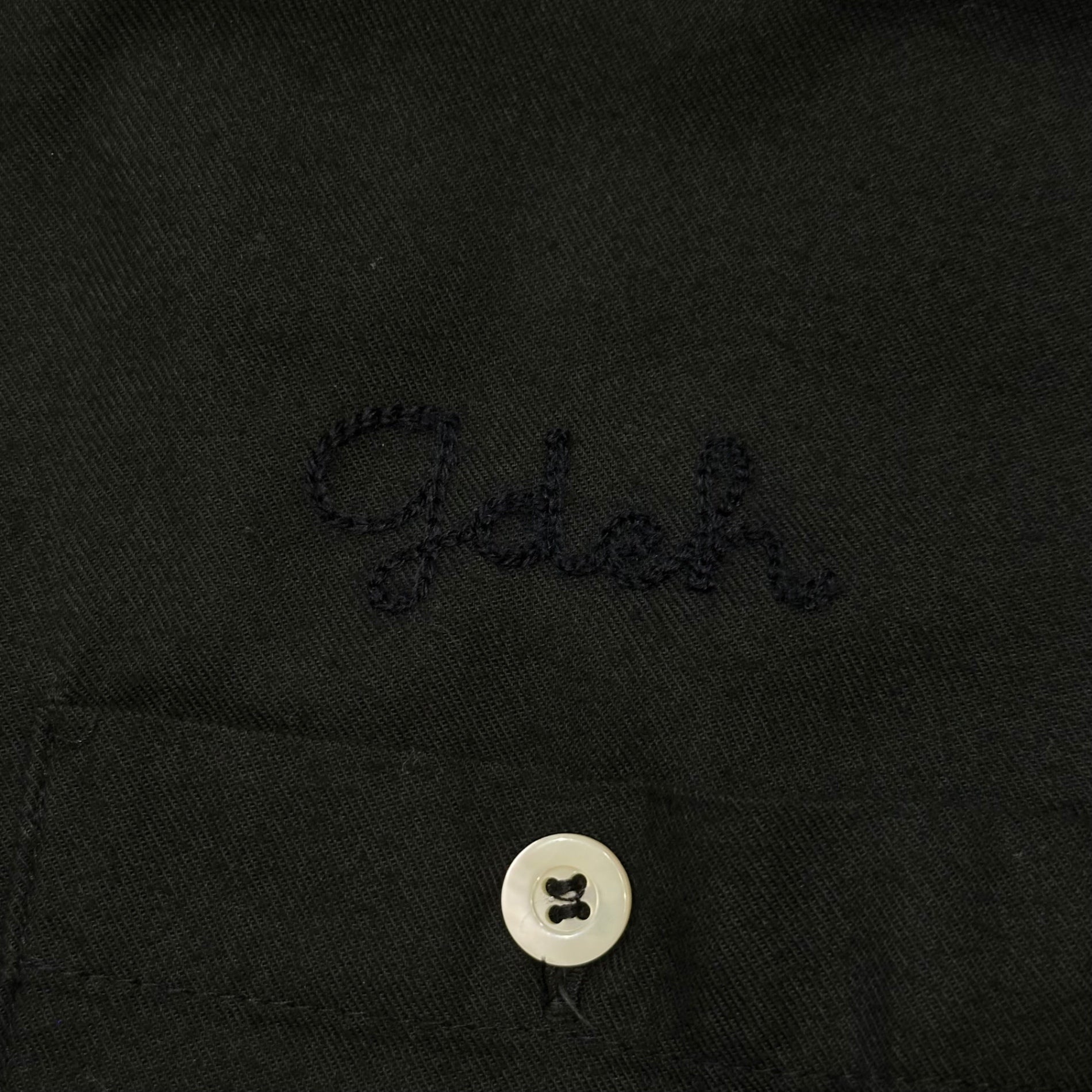 GOODENOUGH(グッドイナフ) 00's Bowling shirt - Back Logo ボーリング シャツ バック ロゴ 刺繡 M ブラック 開襟 半袖 オープンカラー ボウリング