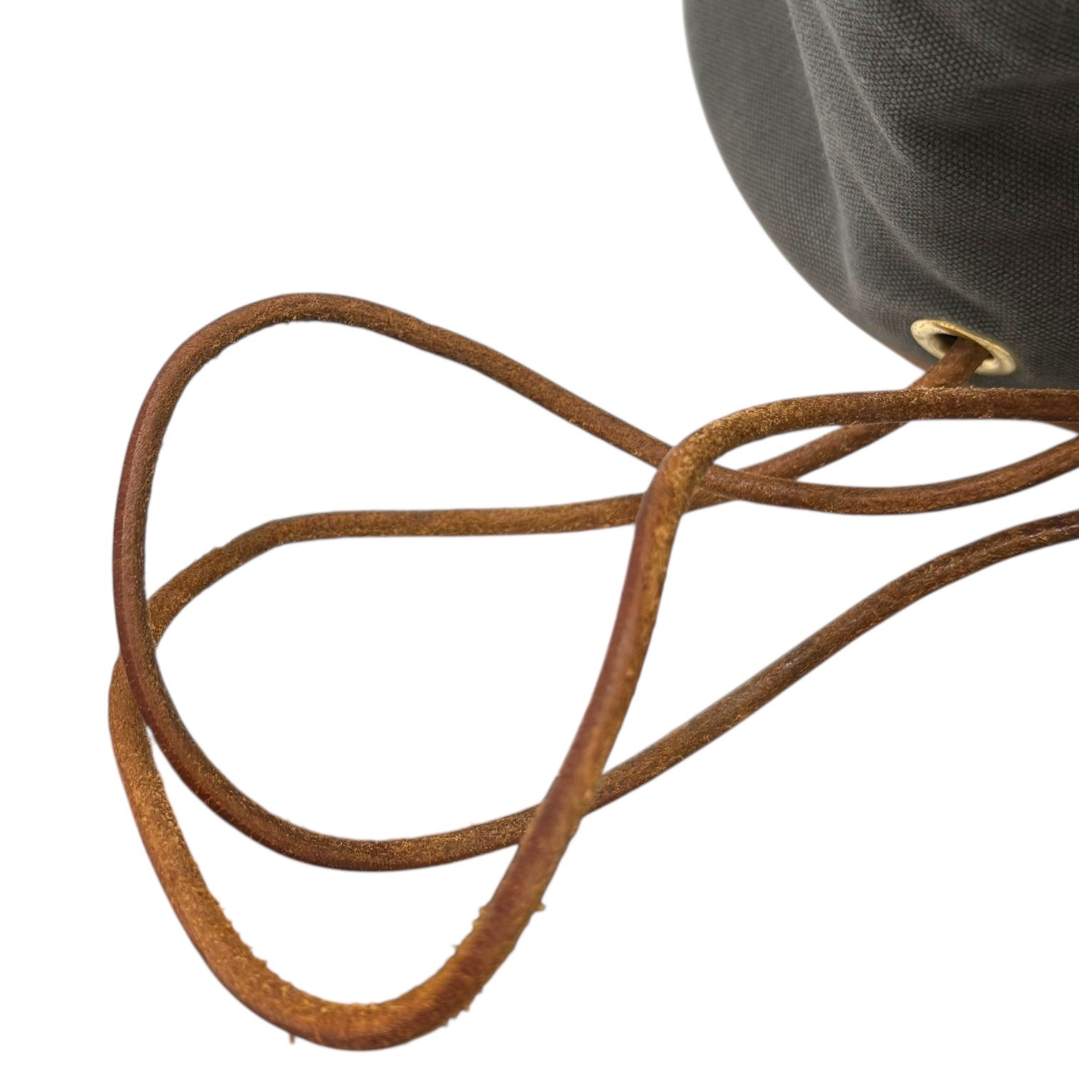HERMES(エルメス) Polochon Mimir Drawstring Knapsack Shoulder Bag ポロションミミル 巾着 ナップサック ショルダー バッグ グレー×ブラウン