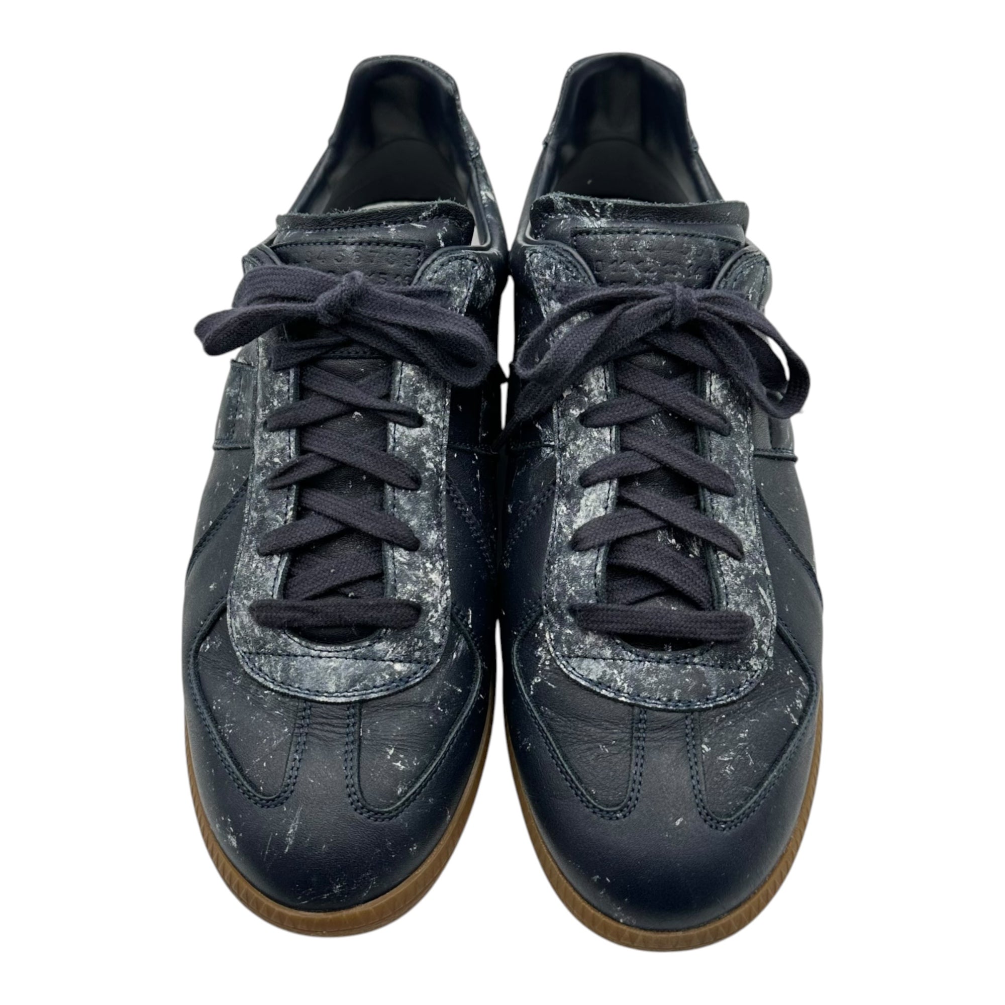 MAISON MARGIELA(メゾンマルジェラ) Paint German Trainer ペンキ ジャーマントレーナー ローカット スニーカー S37WS0502 41 1/2(27.0cm程度) ネイビー