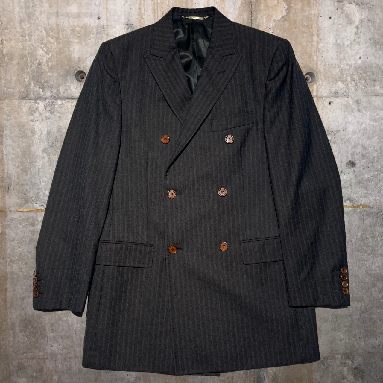 DOLCE&GABBANA(ドルチェ&ガッバーナドルガバ) 90'sダブルストライプセットアップジャケット 48(Lサイズ程度) ブラウン