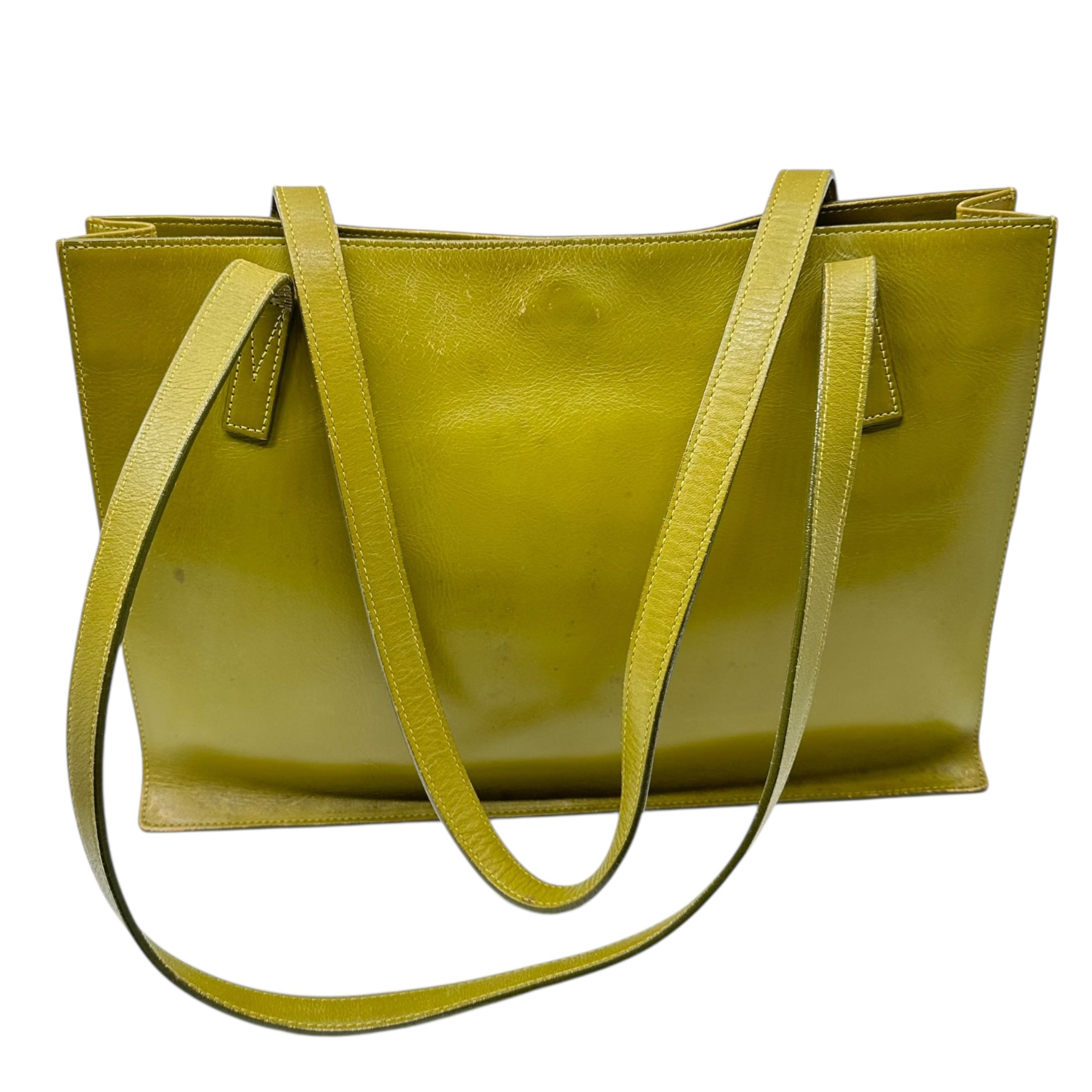 IM ISSEY MIYAKE(アイム イッセイミヤケ) Patent leather tote bag パテント レザー トートバッグ カーキ