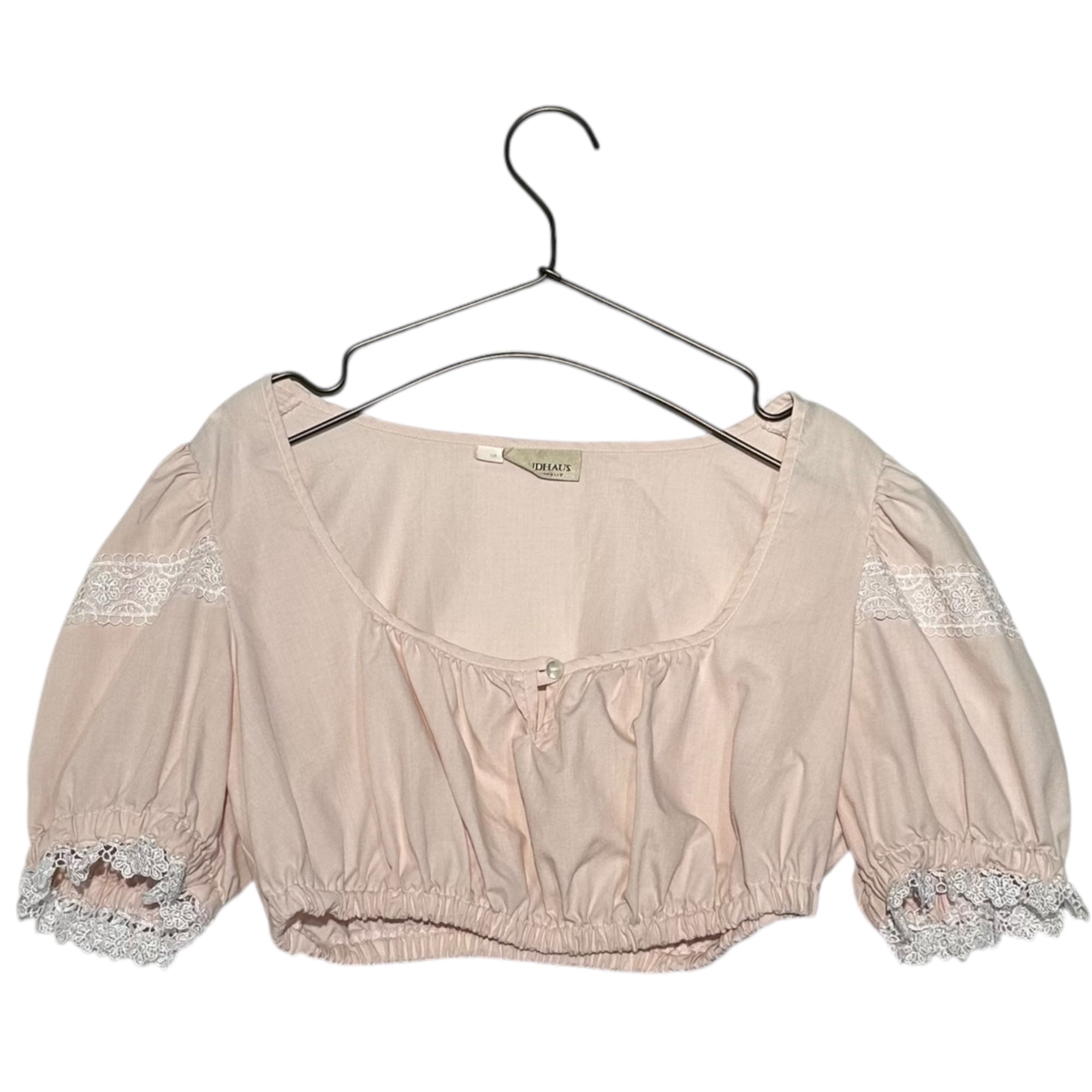 VINTAGE(ヴィンテージ) puff sleeve shortblouse パフスリーブなショートブラウス 後染め ピンク