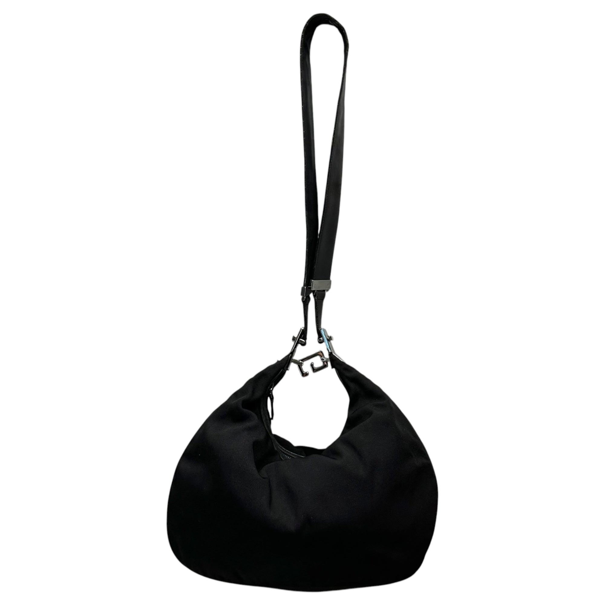 GUCCI(グッチ) 2001SS By Tom Ford 2way Hobo Bag - Nylon Leather トムフォード期 ホーボー バッグ ナイロン レザー 001・3315 002058 ブラック 00's アーカイブ ワンショルダー