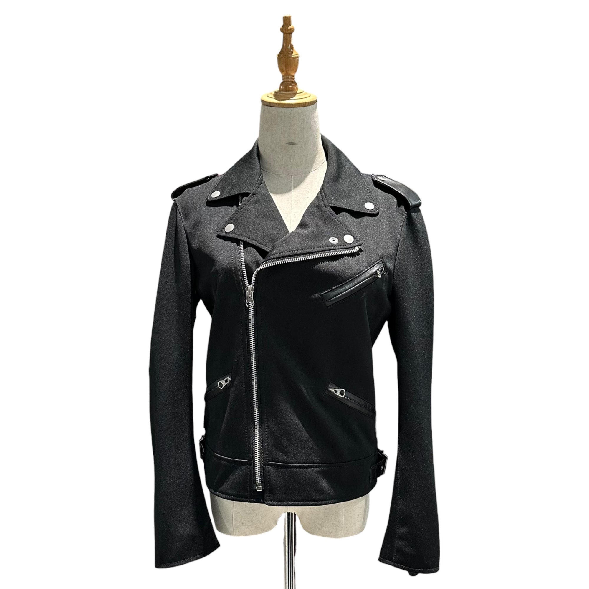COMME des GARCONS JUNYA WATANABE(コムデギャルソンジュンヤワタナベ) 10SS Ester Double Rider Jacket エステル ダブル ライダース ジャケット JE-J071 M ブラック AD2009 ポリウレタンコーティング箇所は今後劣化の可能性があります