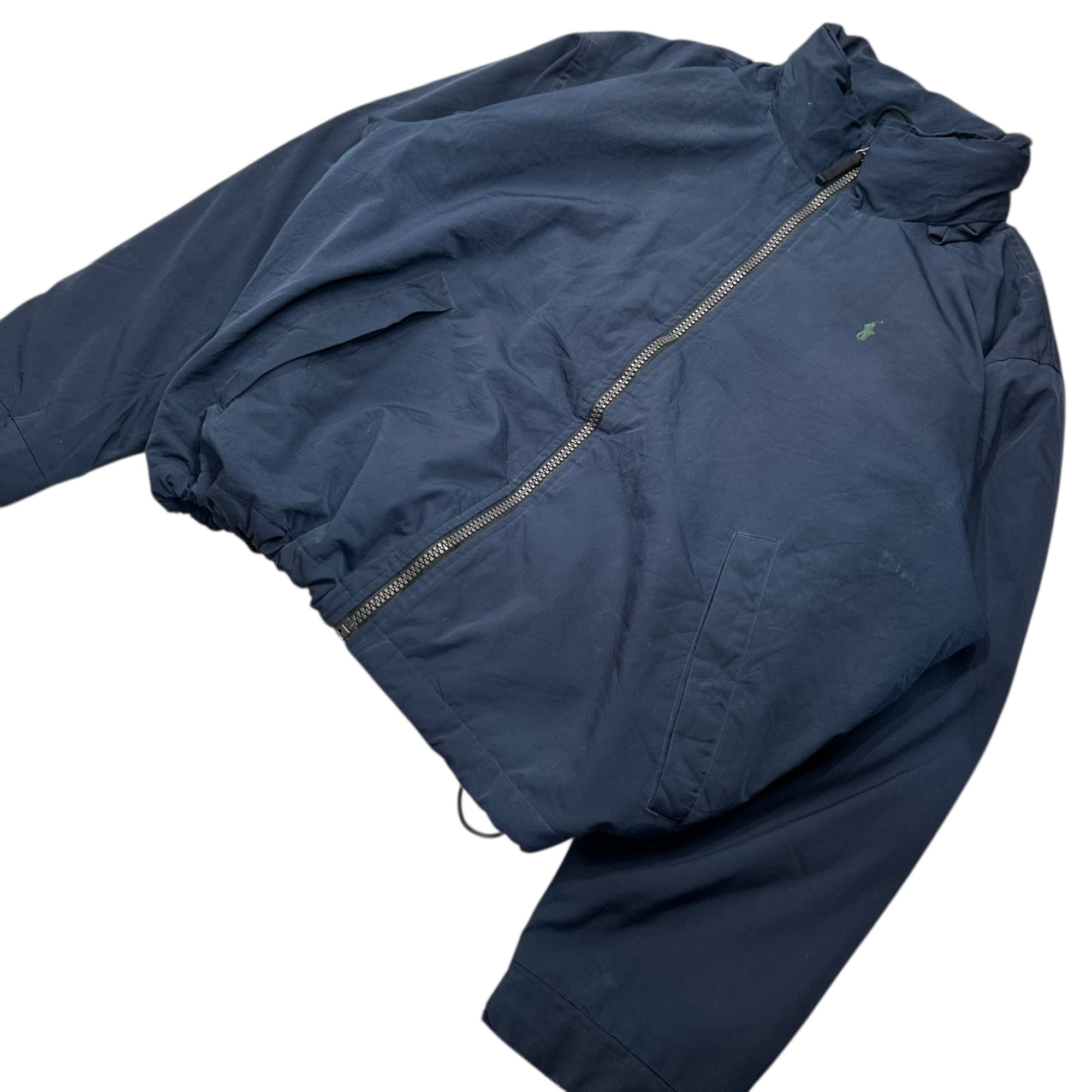POLO RALPH LAUREN(ポロラルフローレン) Old Single-Breasted Fleece-Lined Jacket オールド シングル 裏フリース ジャケット ネイビー