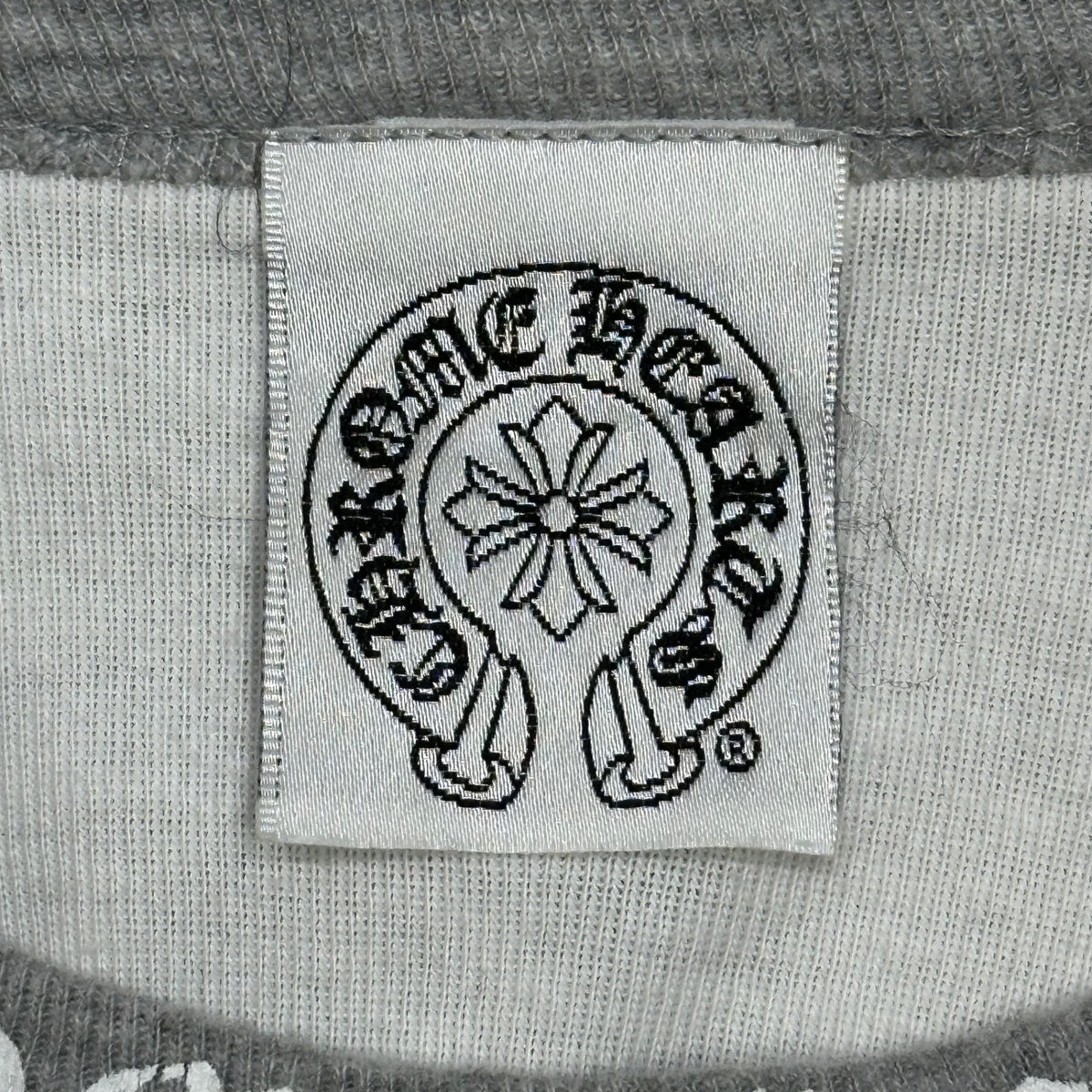 CHROME HEARTS(クロムハーツ) Old Neck Logo Sleeve Print L/S T-Shirt オールド ネック ロゴ アームプリント 長袖 カットソー M ホワイト×グレー ロンT