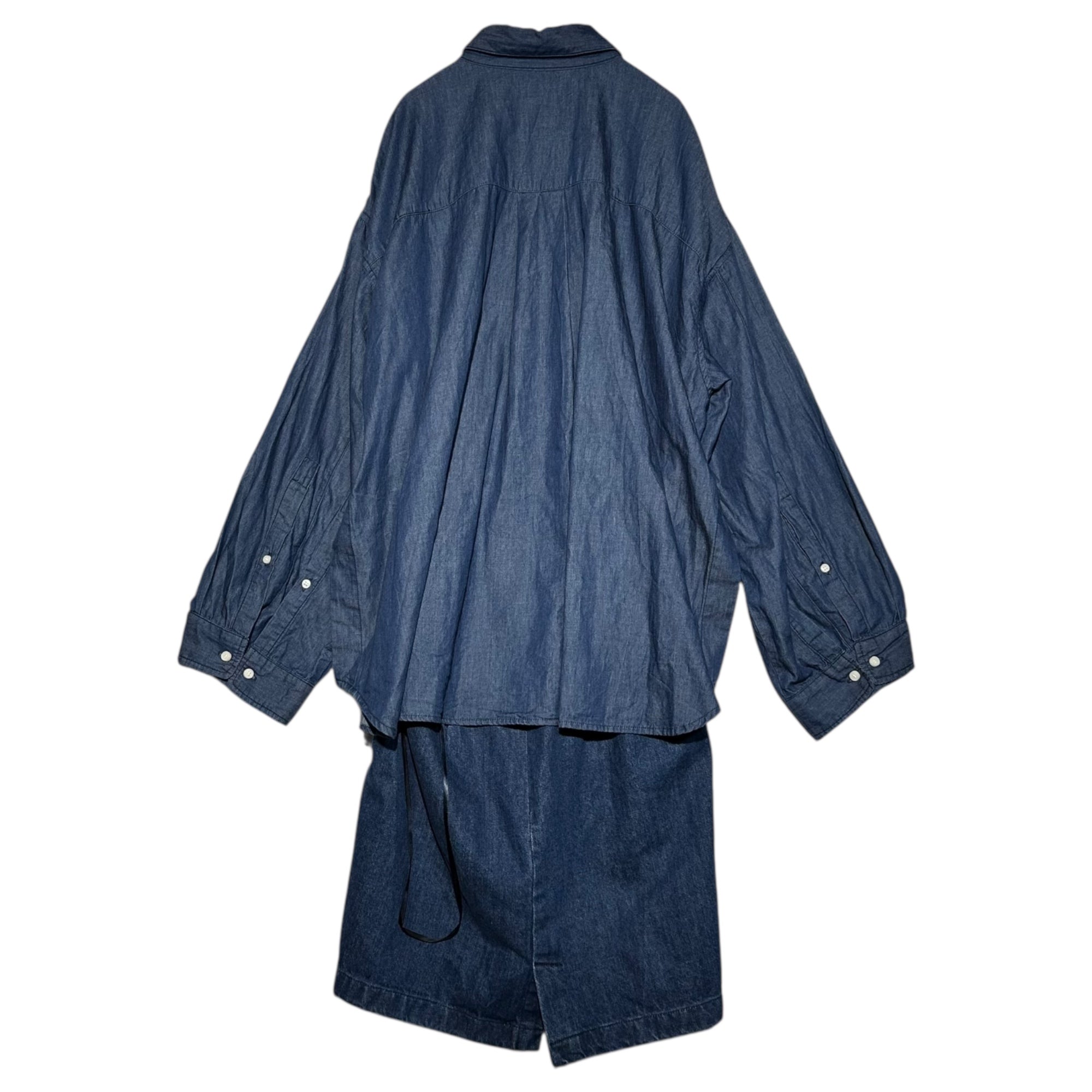 snidel(スナイデル) Over Shirt Docking Mini Dress オーバー シャツ ドッキング ミニ ワンピース - デニム SWFO222031 1(S程度) インディゴ 長袖