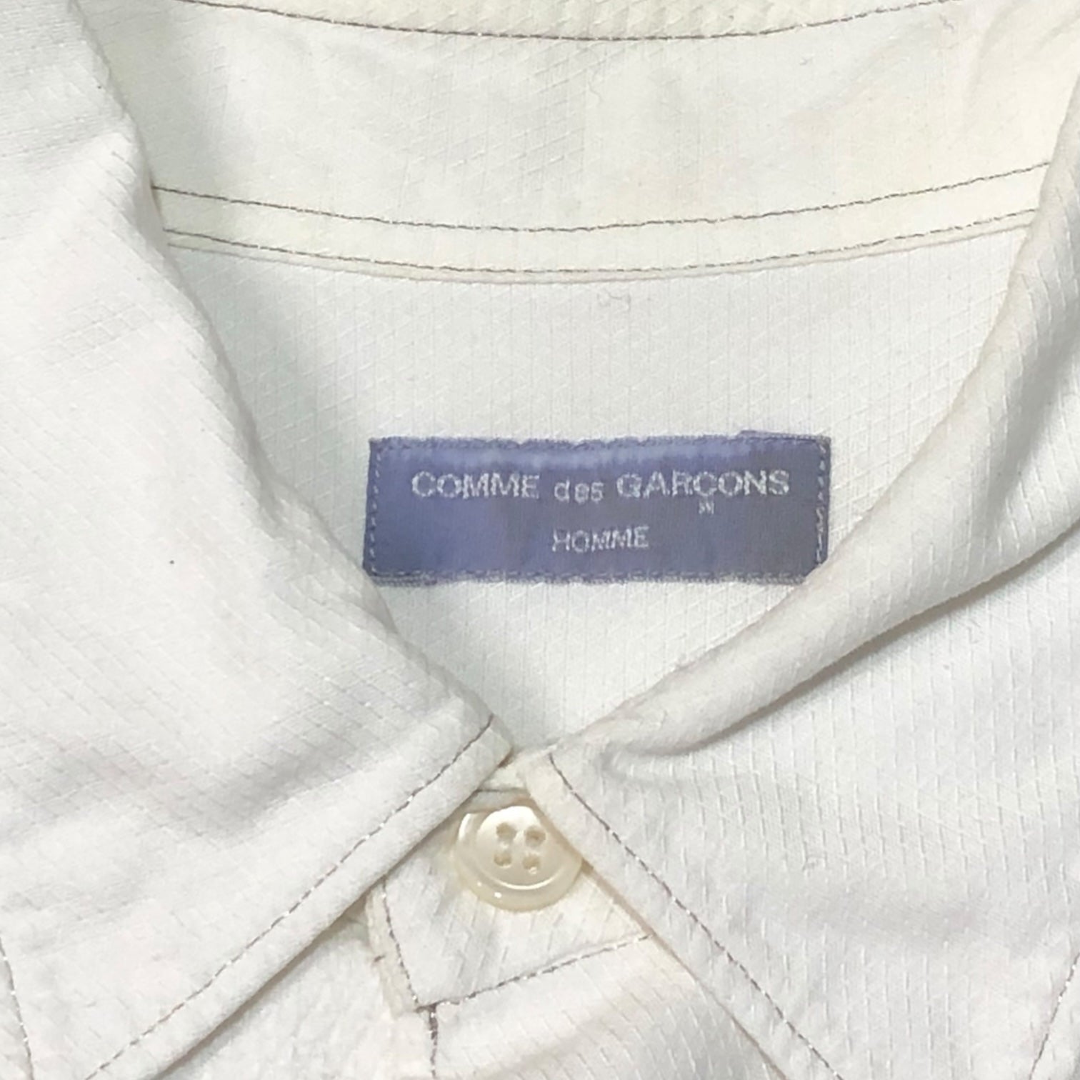COMME des GARCONS HOMME(コムデギャルソンオム) 00's one tone patchwork shirt ワントーン パッチ ワーク シャツ 田中オム 表記消え(M程度) ホワイト 長袖