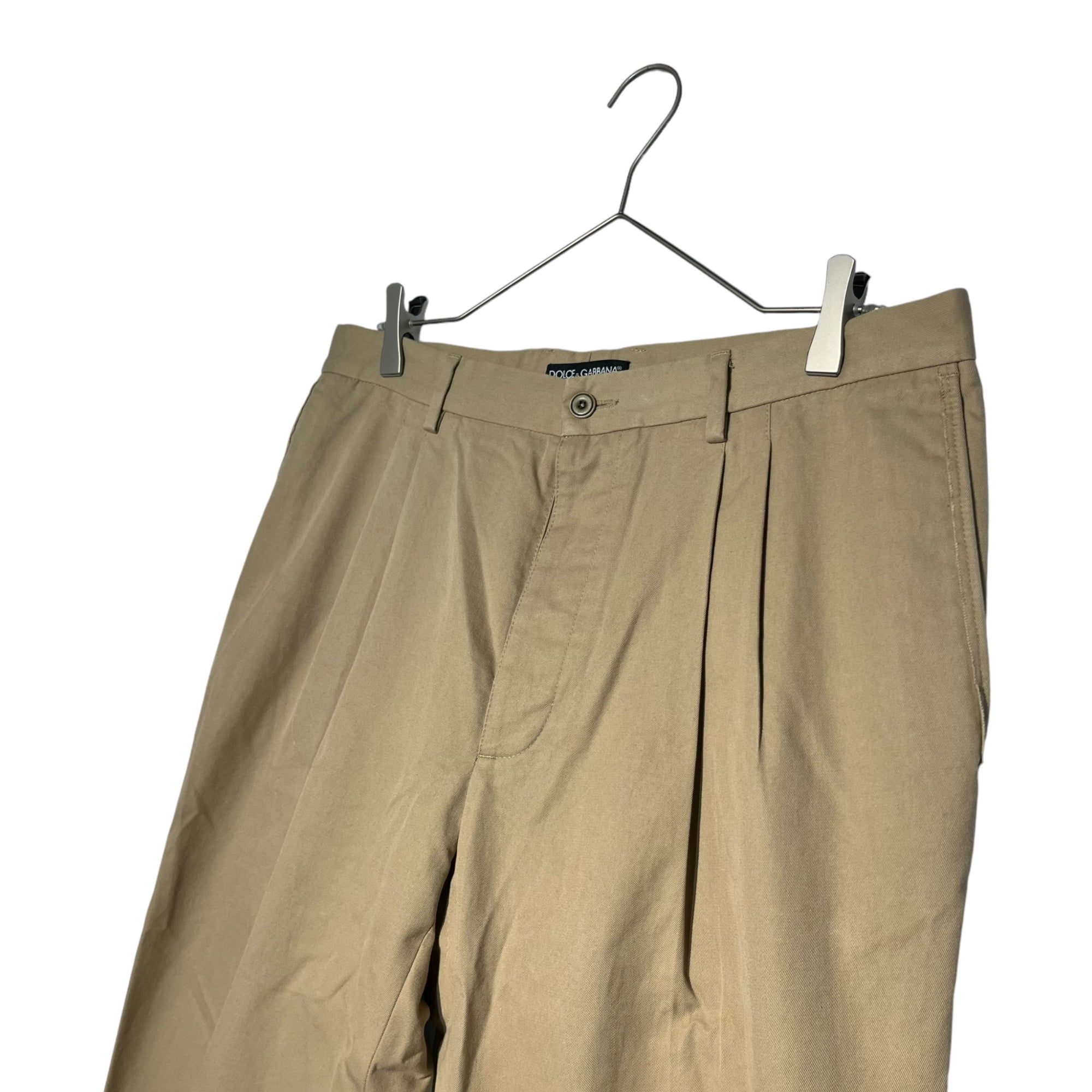 DOLCE&GABBANA(ドルチェ&ガッバーナドルガバ) 2 tuck chino trousers 2タック チノ トラウザー パンツ G34TAX FU6KA 48(L程度) ベージュ