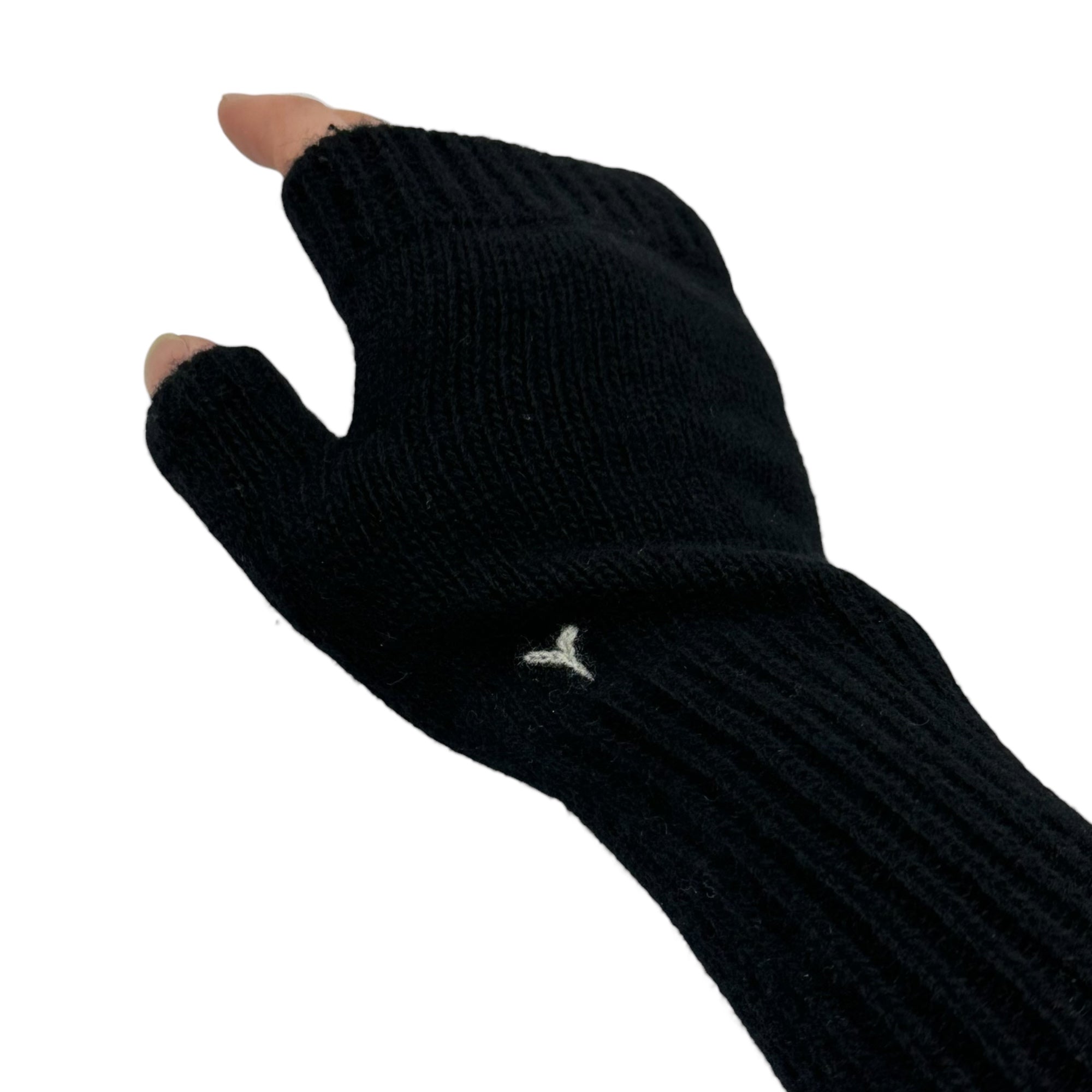 Y's(ワイズ) Y Embroidered Hand Warmers Y 刺繍 ハンドウォーマー YC-A14-198 ブラック 手袋