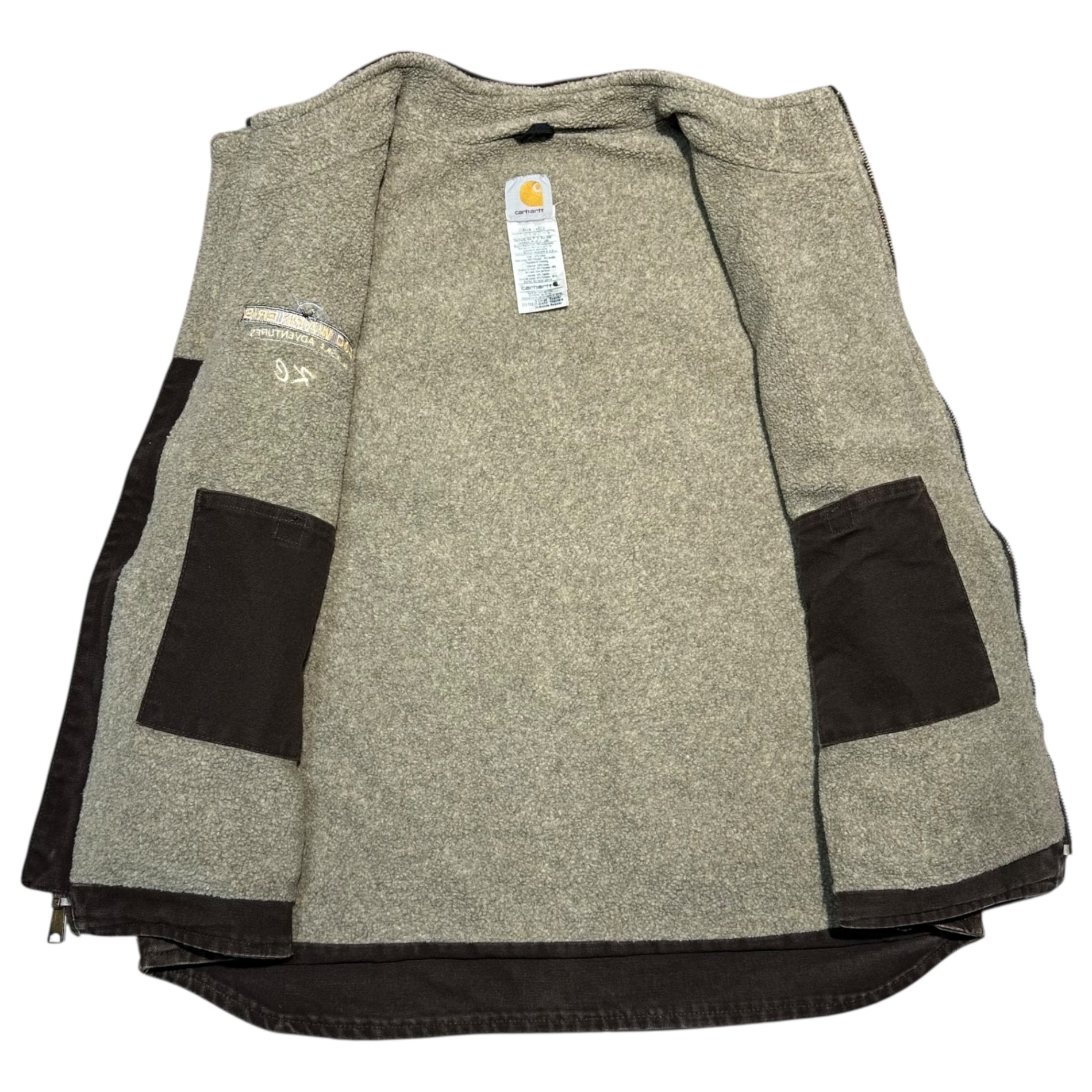 carhartt(カーハート) DOC WARNER'S Duck Fabric Fleece-Lined Work Vest ダック地 裏ボア ワークベスト V33 DK8 XL ブラウン
