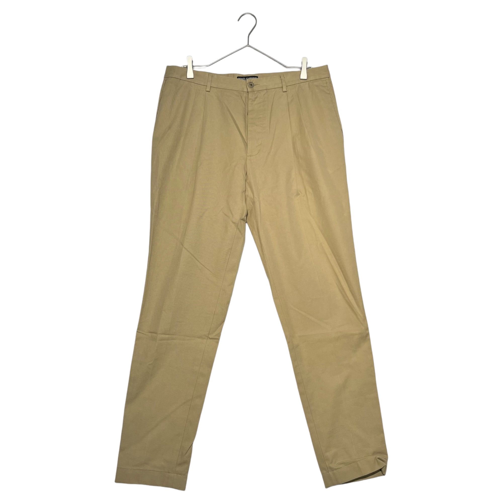 DOLCE&GABBANA(ドルチェ&ガッバーナドルガバ) 2 tuck chino trousers 2タック チノ トラウザー パンツ G34TAX FU6KA 48(L程度) ベージュ