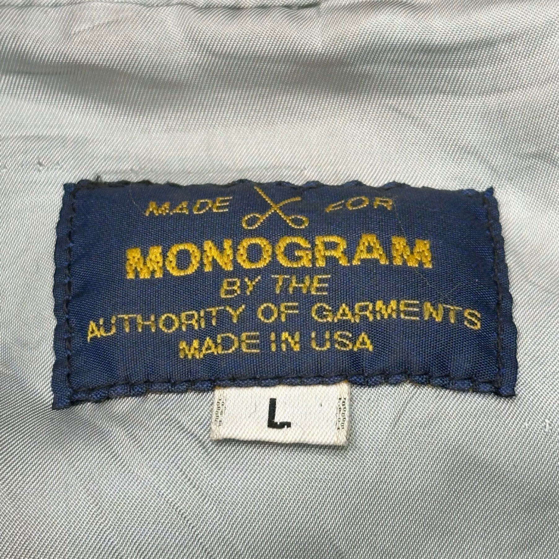 MONOGRAM(モノグラム) Leather Patchwork Bomber Jacket レザー 切替 スタジャン L ネイビー×ブラウン