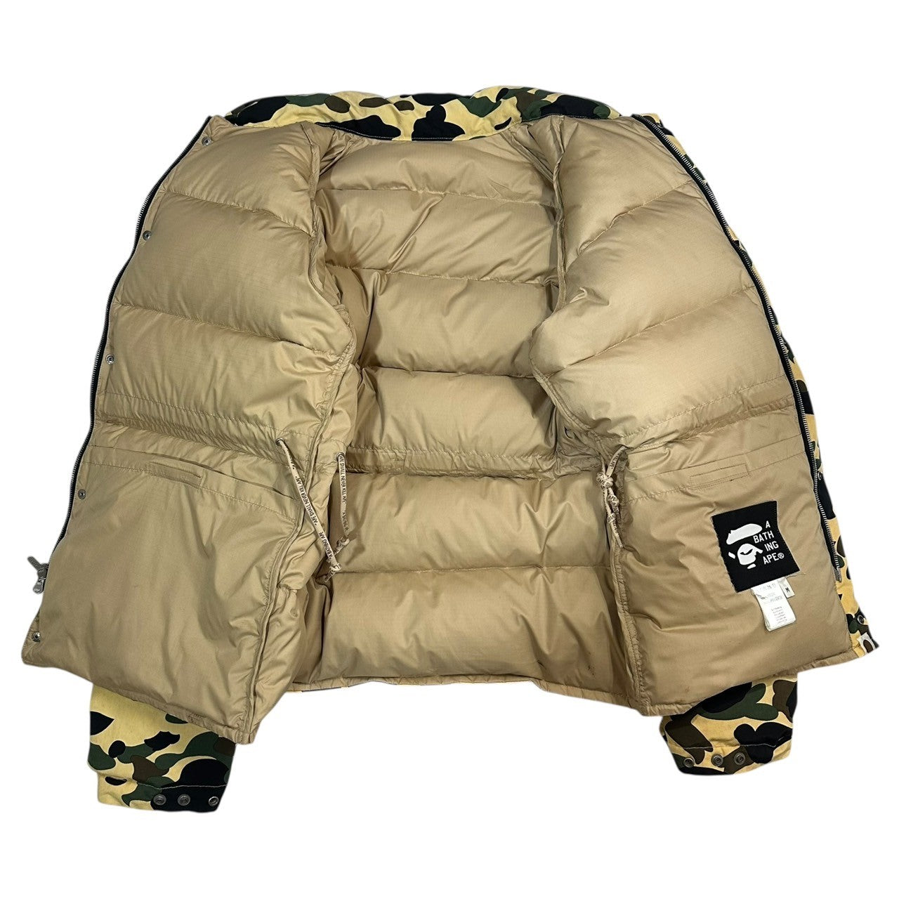 A BATHING APE(アベイシングエイプ) 90's 1st Camo White Goose Down Jacket 90年代 ファースト カモ ホワイト グース ダウン ジャケット M ベージュ