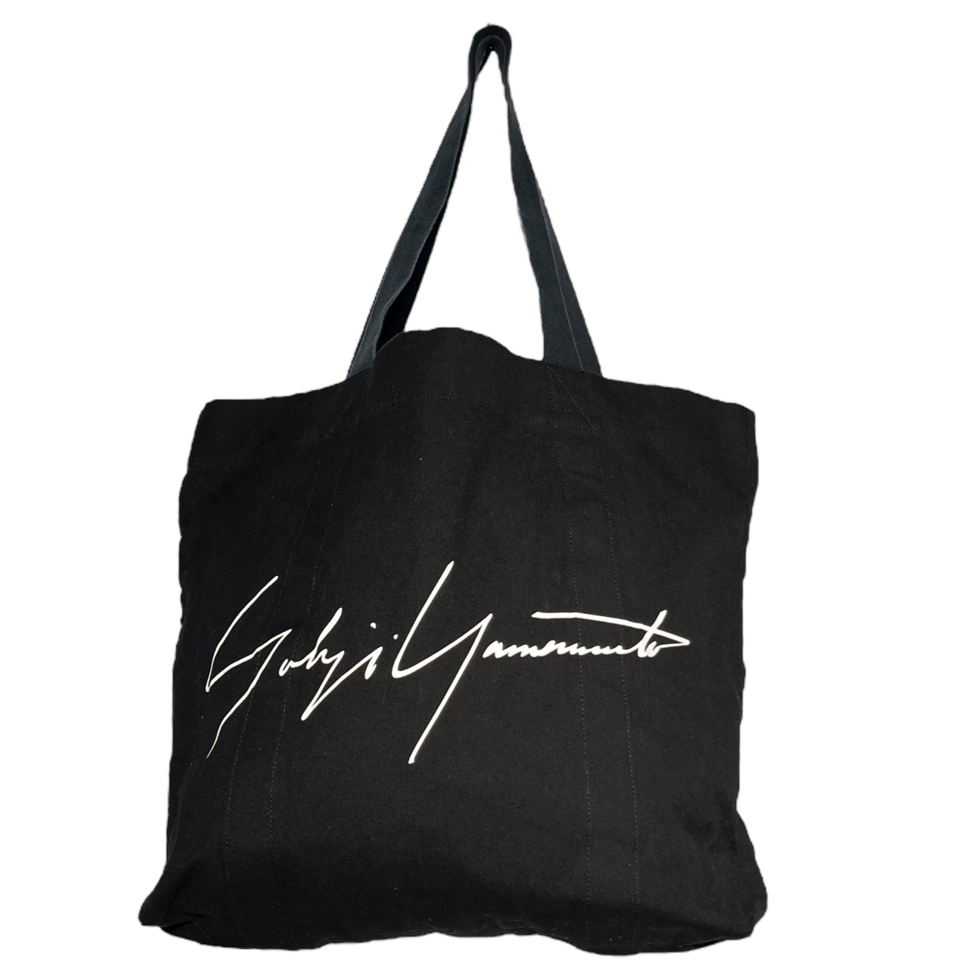 YOHJI YAMAMOTO(ヨウジヤマモト) Campus cotton tote bag キャンバス コットン ロゴ トート バッグ ブラック