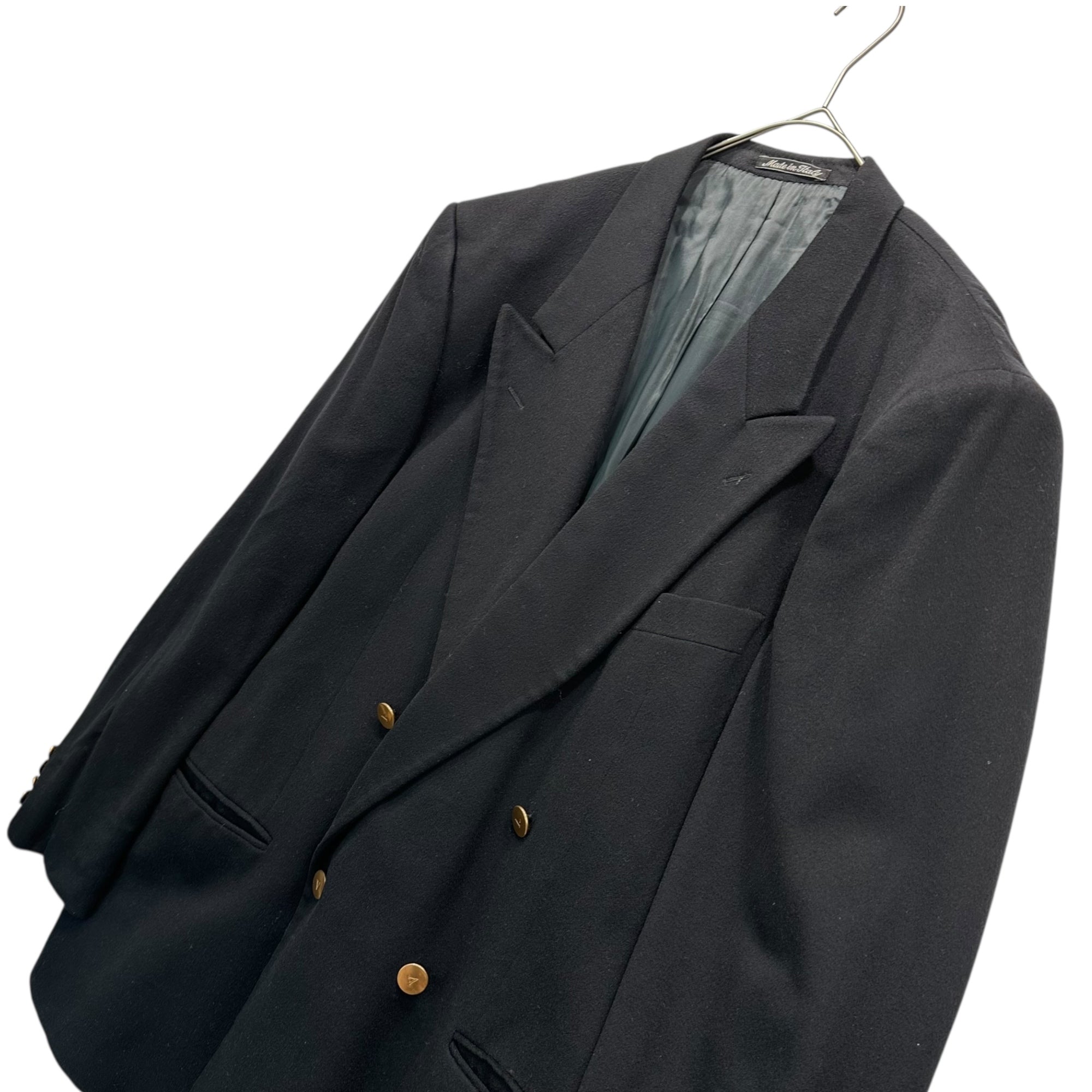Valentino UOMO(ヴァレンティノ ウオモ) 90's Vintage All Cashmere Double Jacket ヴィンテージ カシミア ダブル ジャケット 42(XL~XXL程度) ブラック