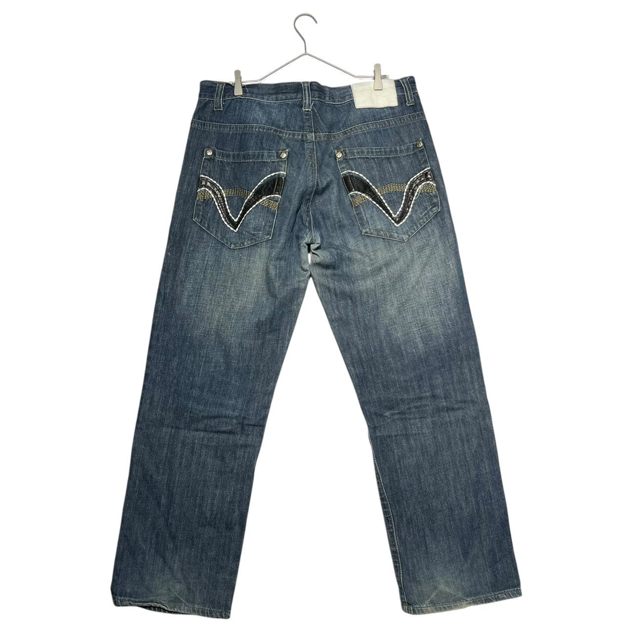 SOUTH POLE(サウスポール) 00's バックポケット 刺繍 バギー デニム パンツ 36 インディゴ Y2K B系 Bboy