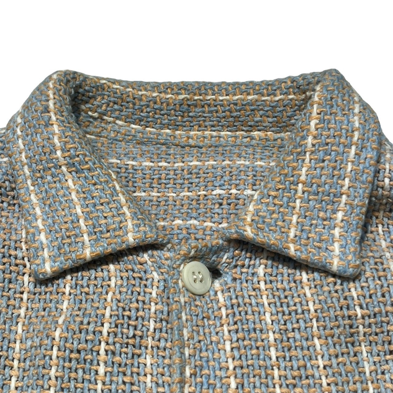 COMME des GARCONS HOMME(コムデギャルソンオム) 80~90's big silhouette braided shirt/ビッグシルエット編み込みシャツ/80年代/90年代 SIZE表記切れ ピンク×ブルー 品質表示タグ切れ 推定80~90年代