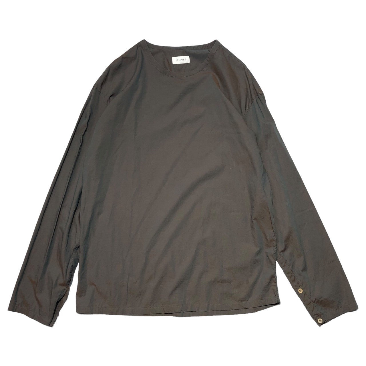 LEMAIRE(ルメール) collarless pullover shirt ノーカラープルオーバーシャツ M 183 TO121 LF276 M カーキ系