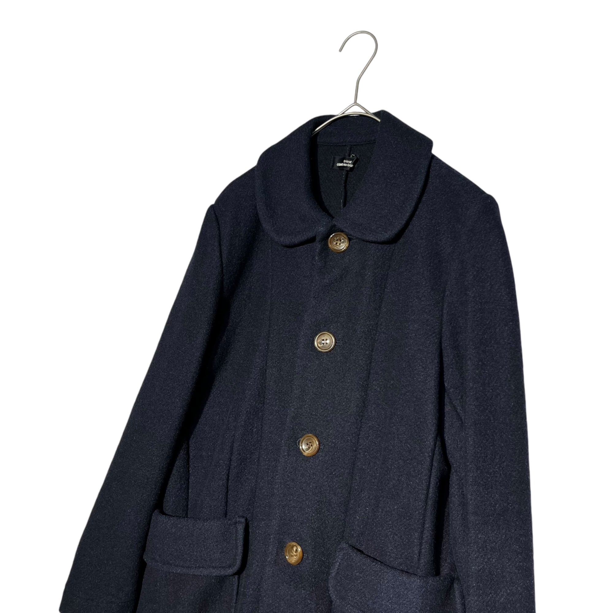 tricot COMME des GARCONS(トリココムデギャルソン) 09AW Round collar melton wool coat 丸襟 メルトン ウール コート TD-T017 表記無し(M程度) ネイビー AD2009