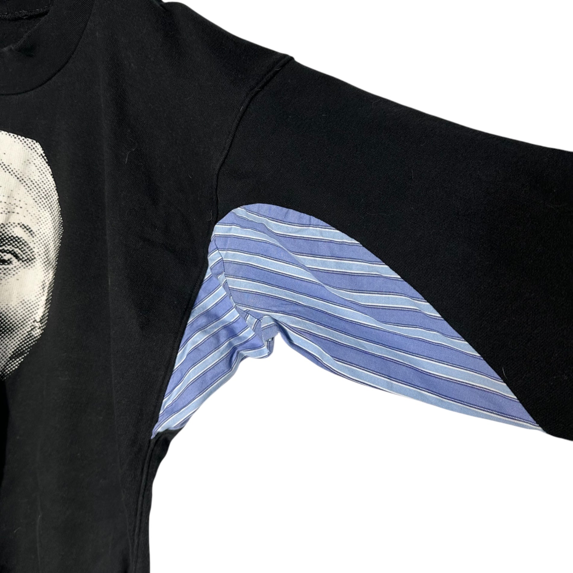 Vivienne Westwood(ヴィヴィアンウエストウッド) "worlds end" Face print switching sweatshirt ワールドエンド フェイス プリント 切替 スウェット S ブラック×ブルー 日本未発売モデル