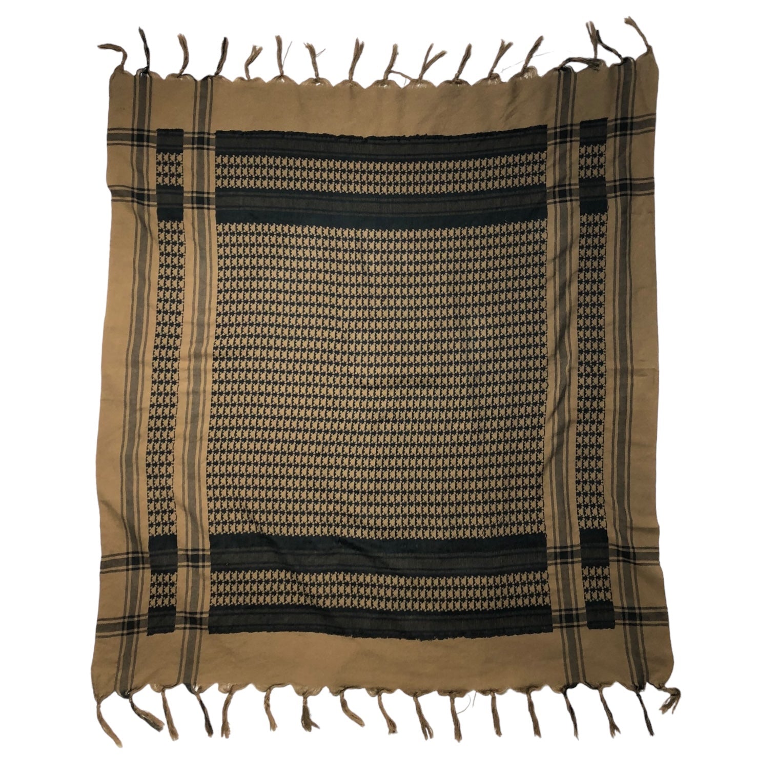 UNDERCOVER(アンダーカバー) ダイヤボーン柄アフガンストール ブラウン×ネイビー DAVF期 (DECORATED ARMED VOLUNTARY FORCES)"期