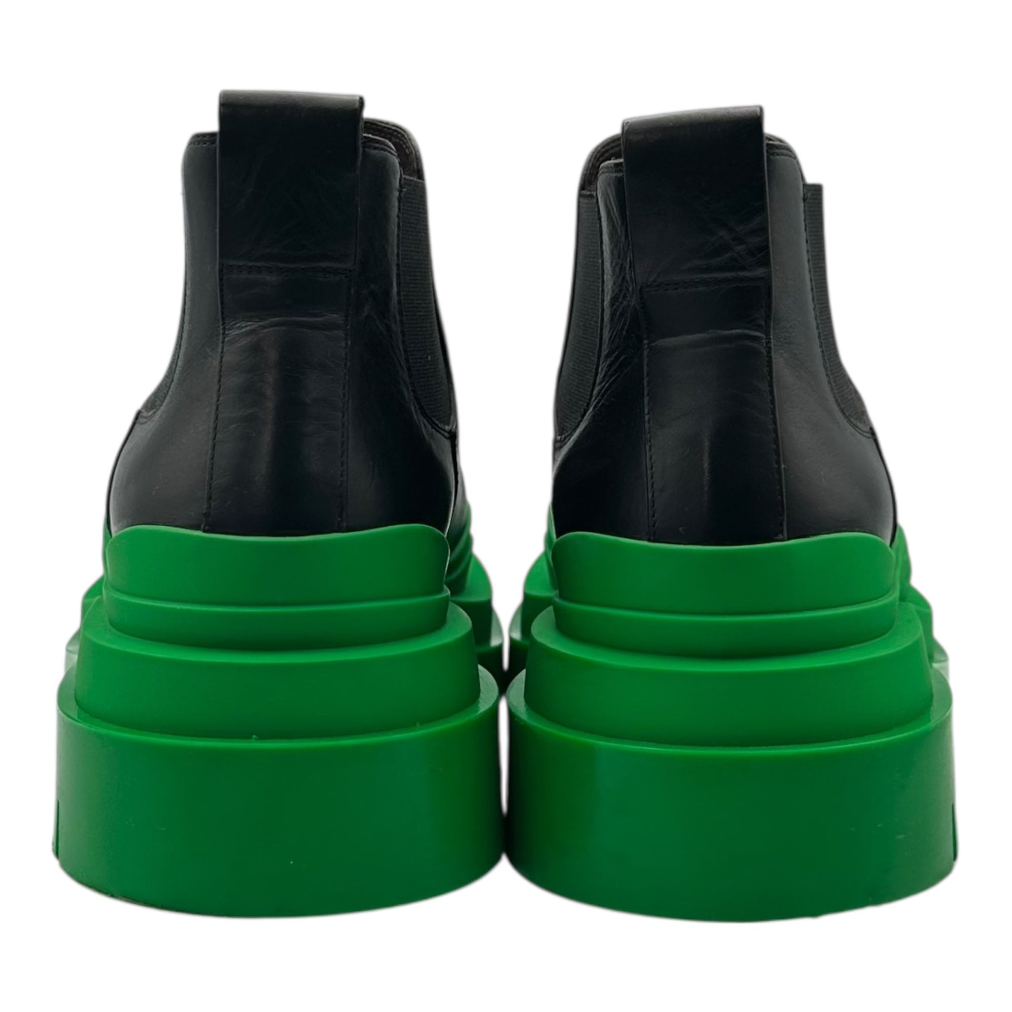 BOTTEGA VENETA(ボッテガヴェネタ) TIRE ANKLE BOOT タイヤ アンクル チェルシー ブーツ 42(27.0cm) ブラック×グリーン