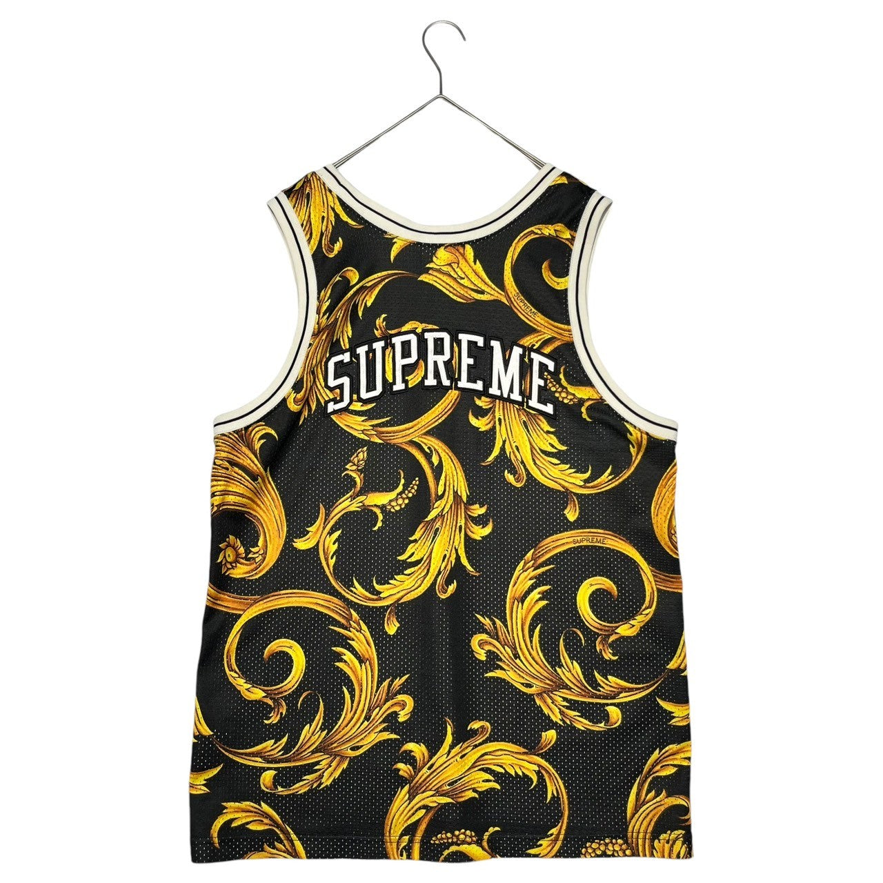 NIKE×SUPREME(ナイキ×シュプリーム) 14SS Basketball Jersey バスケットボール ゲームシャツ 648780-010 L ブラック×ゴールド ペイズリー コラボ タンクトップ