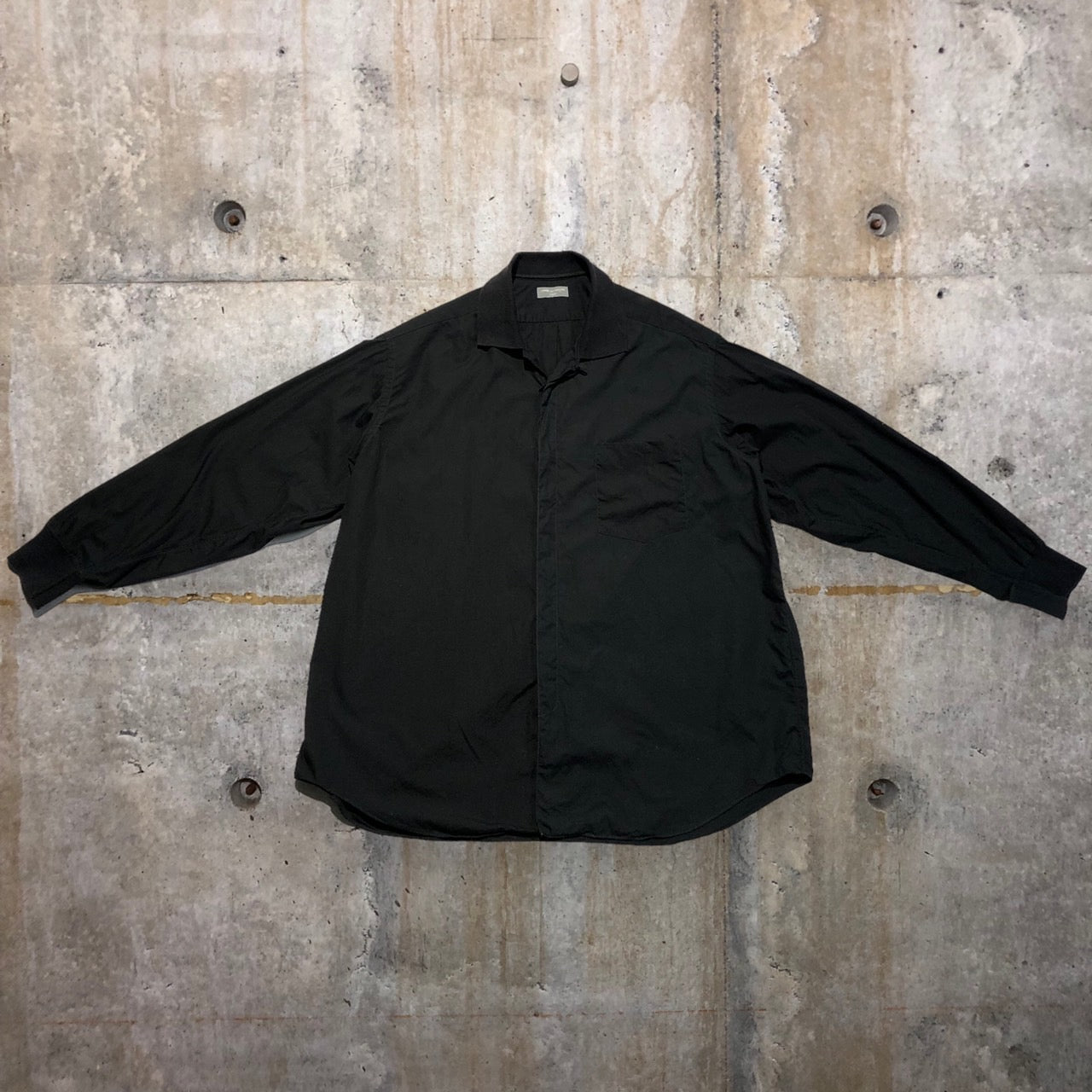 COMME des GARCONS HOMME(コムデギャルソンオム) 80'sリブオープンカラーシャツ HB-110170 表記なし(L程度) ブラック AD1988 田中オム