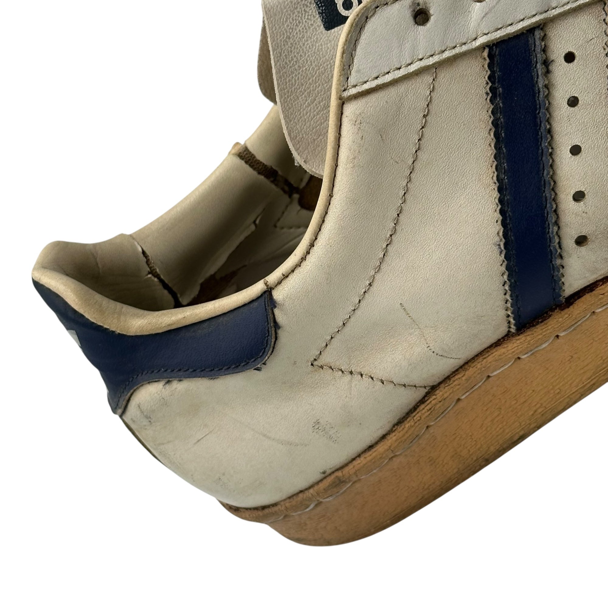 adidas(アディダス) 80's SUPER STAR Low-cut sneakers 80年代 ローカット スーパースター ローカット スニーカー 11 1/2(29.5cm程度) ホワイト×ネイビー 稀少 フランス製
