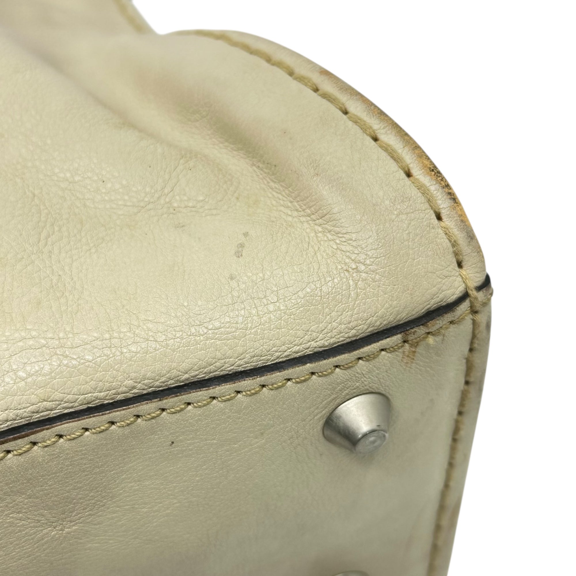 CHLOE(クロエ) EDITH エディス ステッチ レザー ハンド バッグ アイボリー