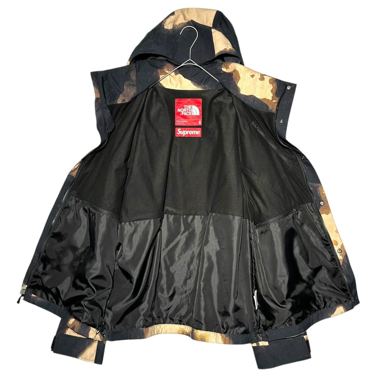SUPREME(シュプリーム) 21AW×THE NORTH FACE Bleached Denim Print Mountain Jacket ノースフェイス ブリーチデニム マウンテンジャケット パーカー ベージュ NP52100I M ベージュ×ブラック