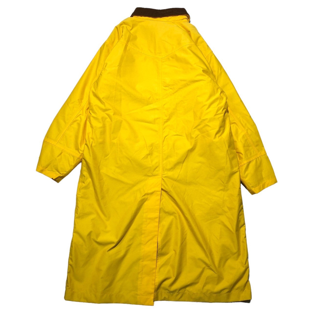 Marlboro(マルボロ) 90's corduroy colorwork long coat コーデュロイ カラー ワーク ロング コート FREE イエロー×ブラウン 90年代