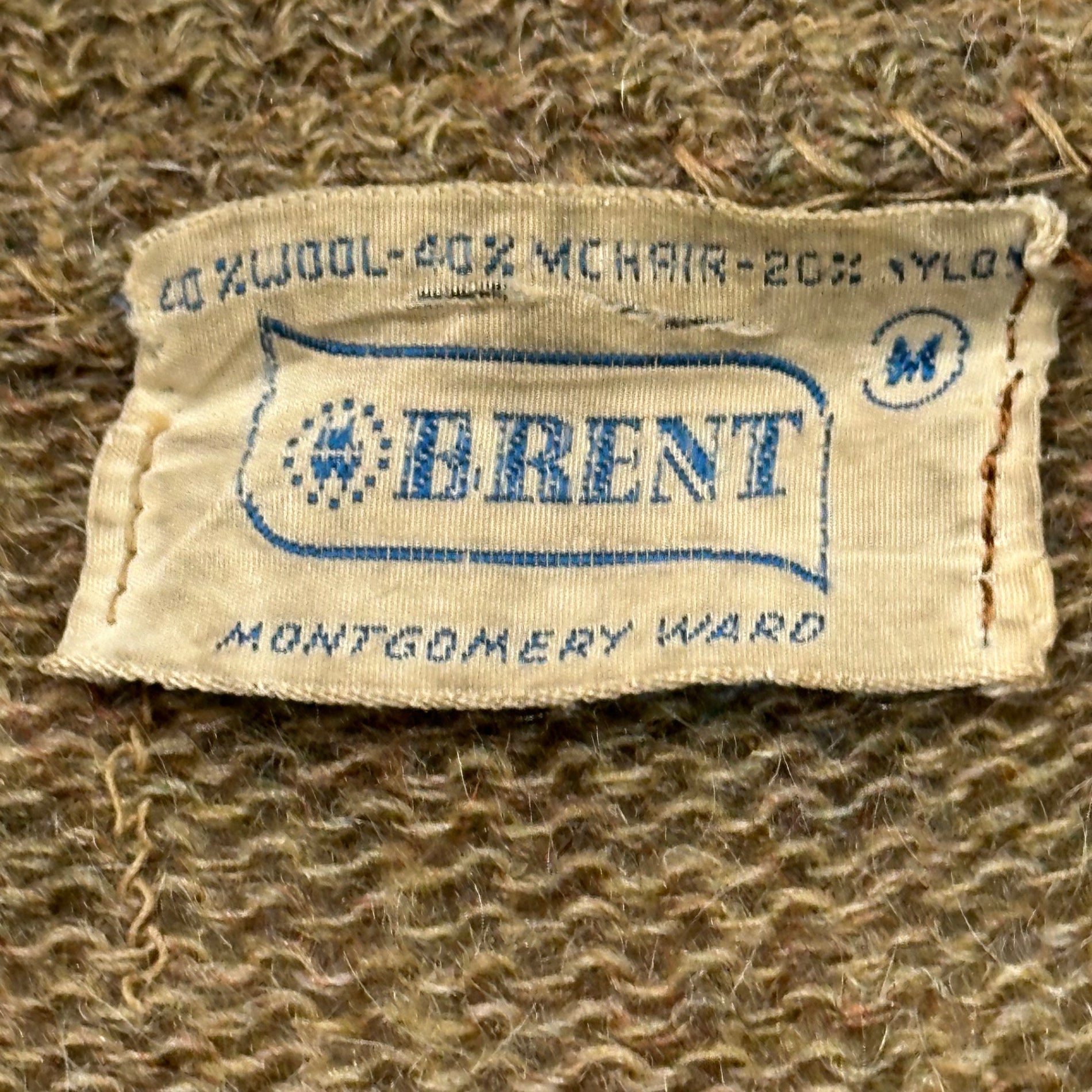 BRENT(ブレント) 60's Shaggy Mohair Cardigan シャギー モヘア カーディガン M ブラウン 60年代 MONTGOMERY WARD