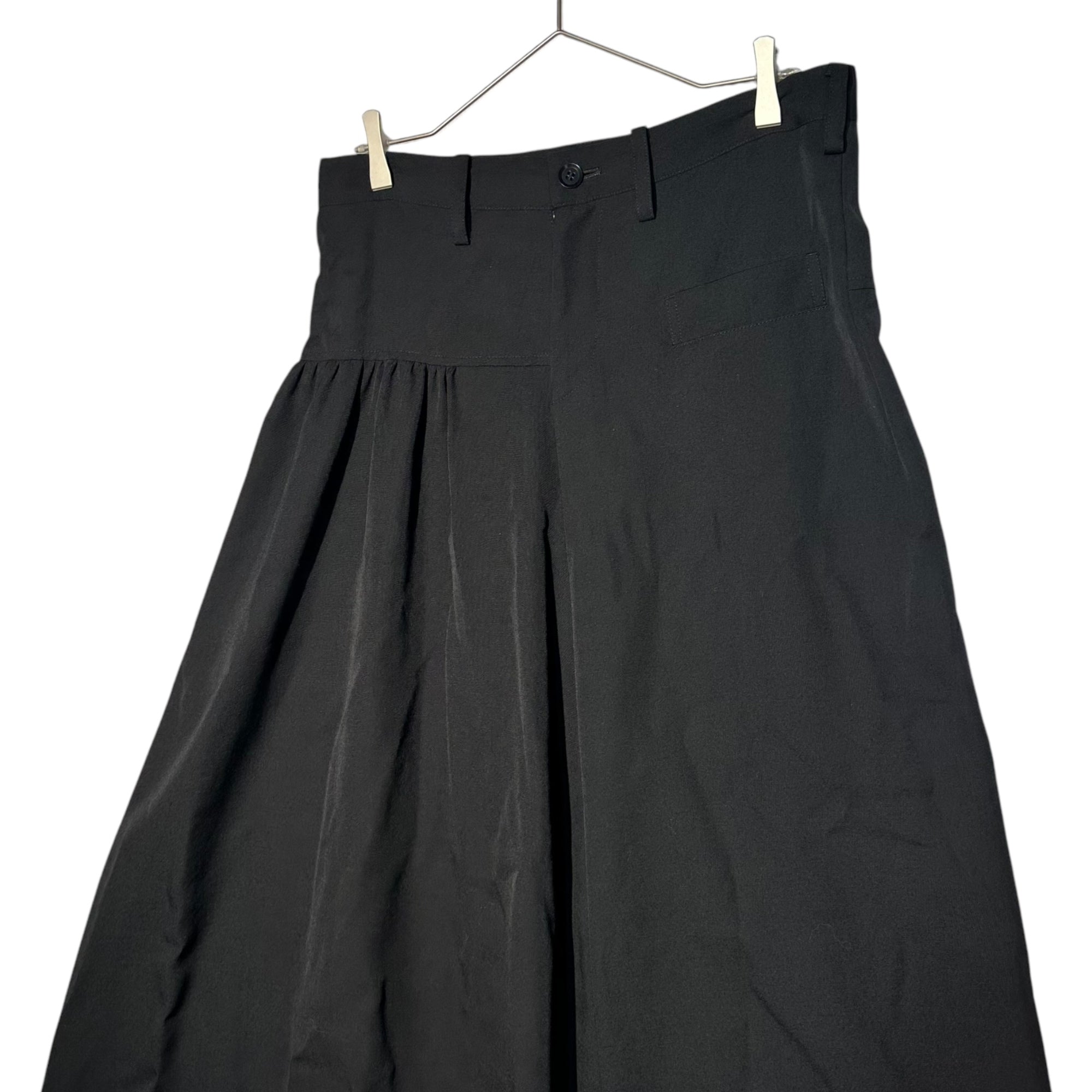 Y's(ワイズ) Wool gabardine asymmetric flared skirt ウール ギャバジン アシンメトリー フレア スカート 表記無し(XL程度) ブラック サンプル品