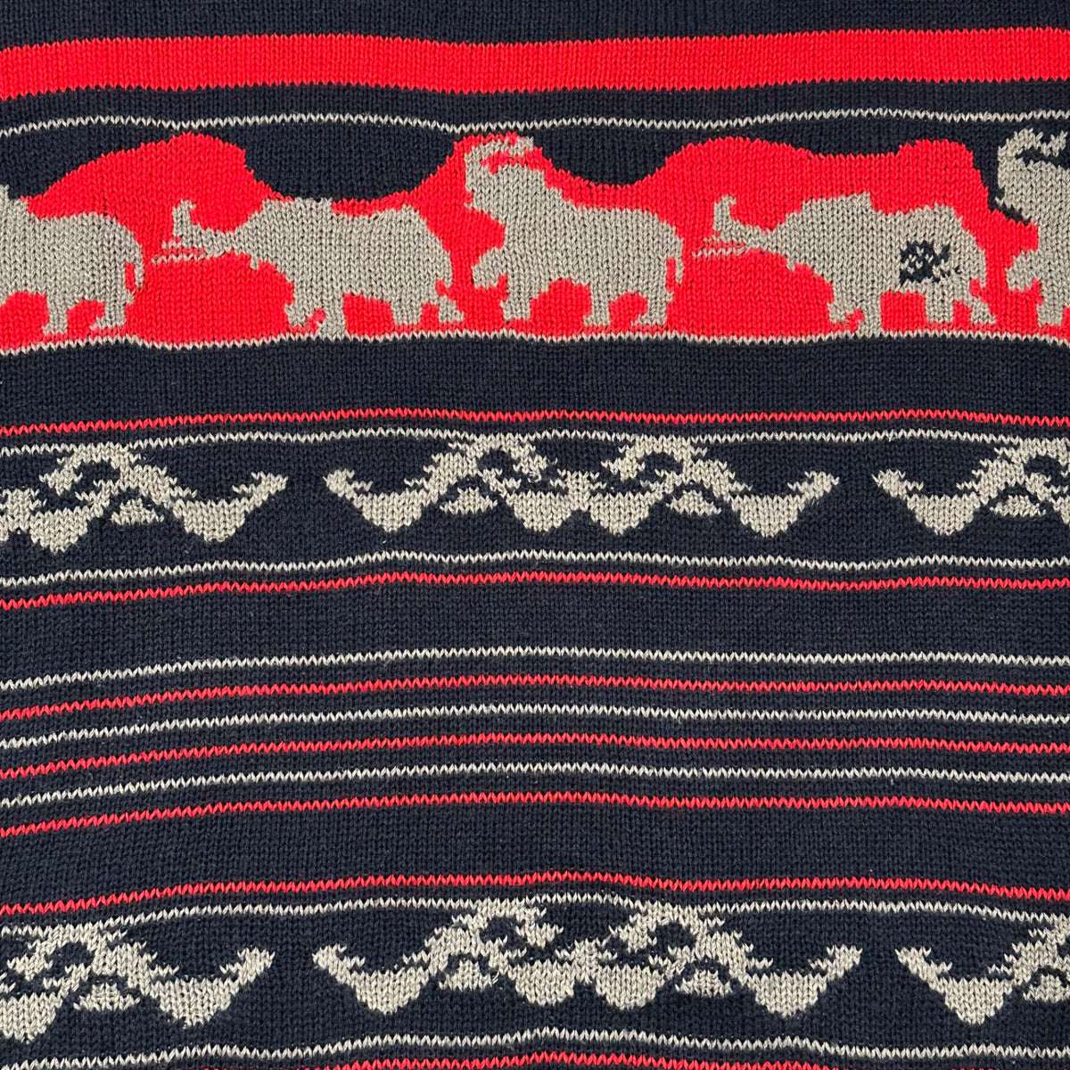 UNDERCOVER(アンダーカバー) 1997SS ”ELEPHANT” Nordic cotton-mix knit ノルディック コットン ミックス ニット UC-7S-KN-01 ネイビー×レッド ELEPHANT期 90's 90年代