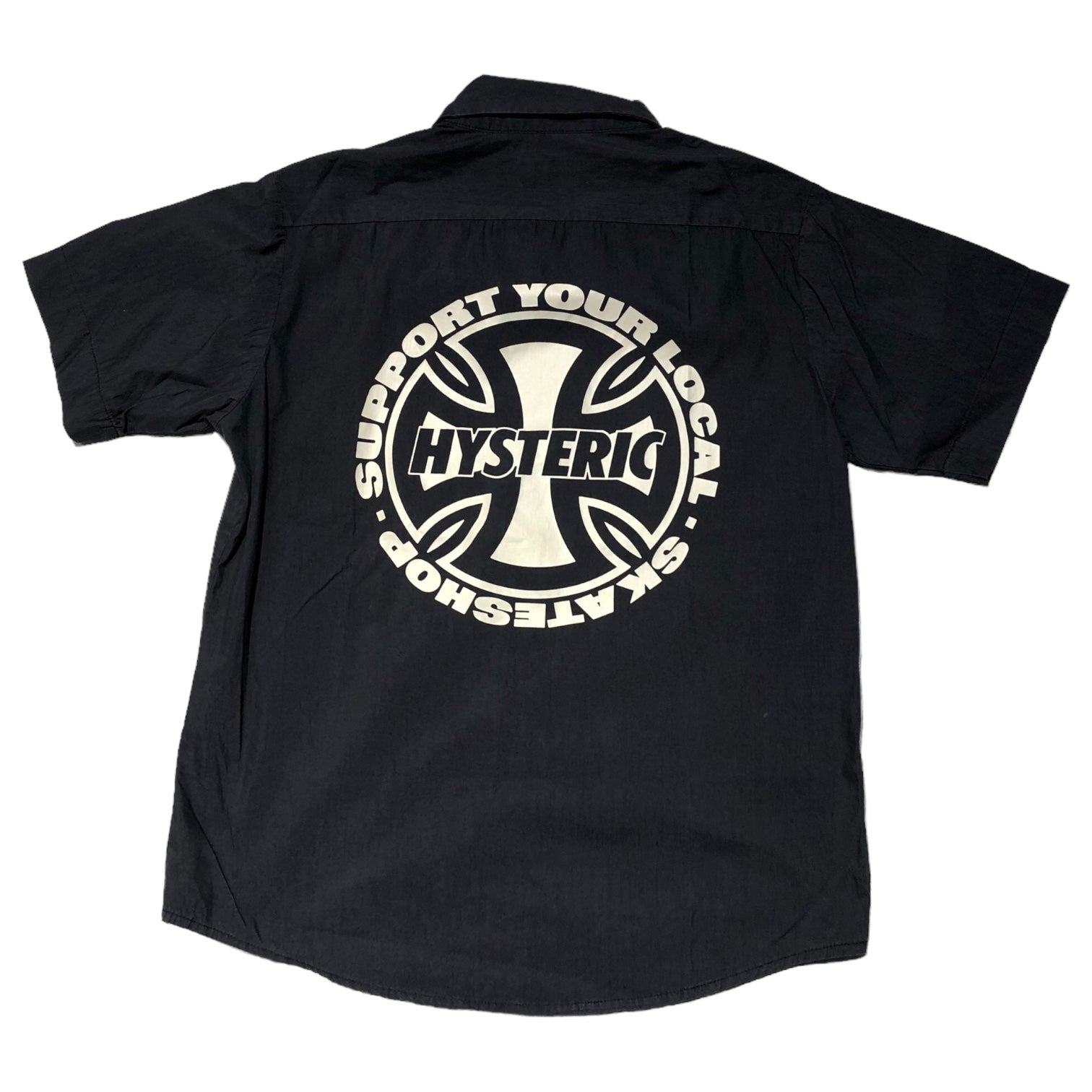 HYSTERIC GLAMOUR(ヒステリックグラマー) 00s cotton nylon graphic shirt/コットンナイロングラフィックシャツ/ヴィンテージ/稀少/初期/Y2K 2AH-9300 SIZE FREE ブラック