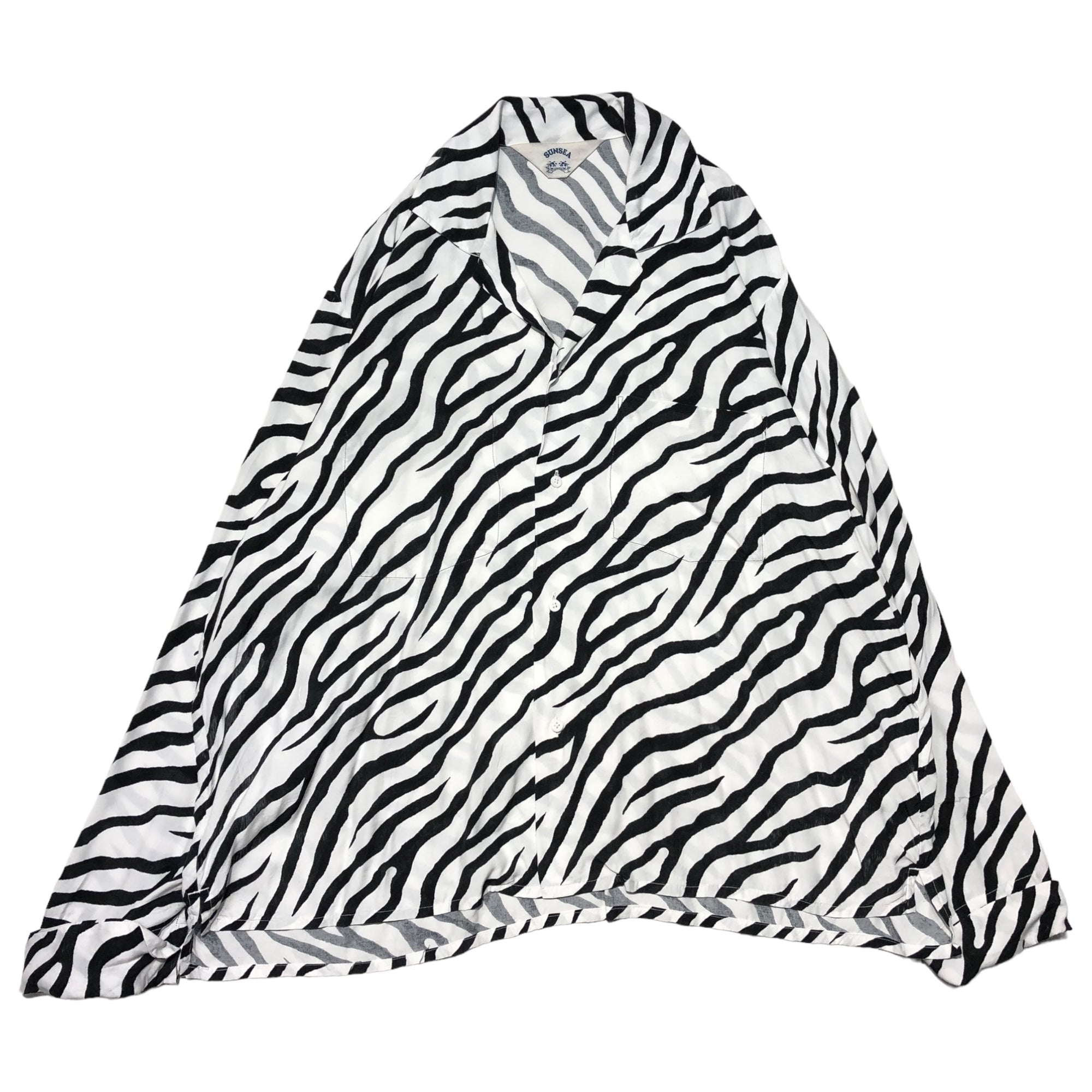 SUNSEA(サンシー) 18SS Zebra GIGOLO Shirt ゼブラ ジゴロシャツ 18S24 3(L) ホワイト×ブラック