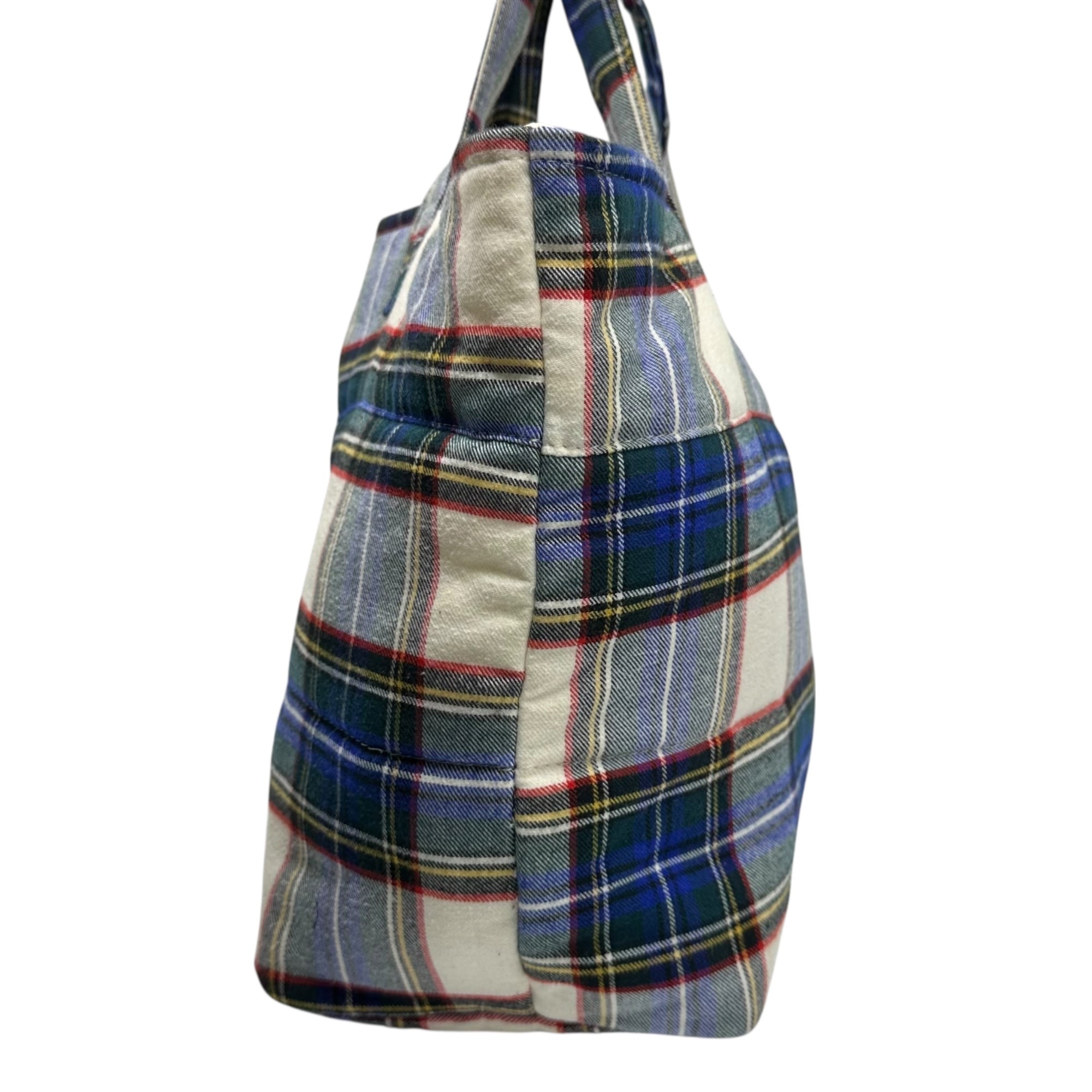 tricot COMME des GARCONS(トリココムデギャルソン) Cotton Check Tote Bag コットン チェック トート バッグ TL-K 204 ホワイト×ブルー