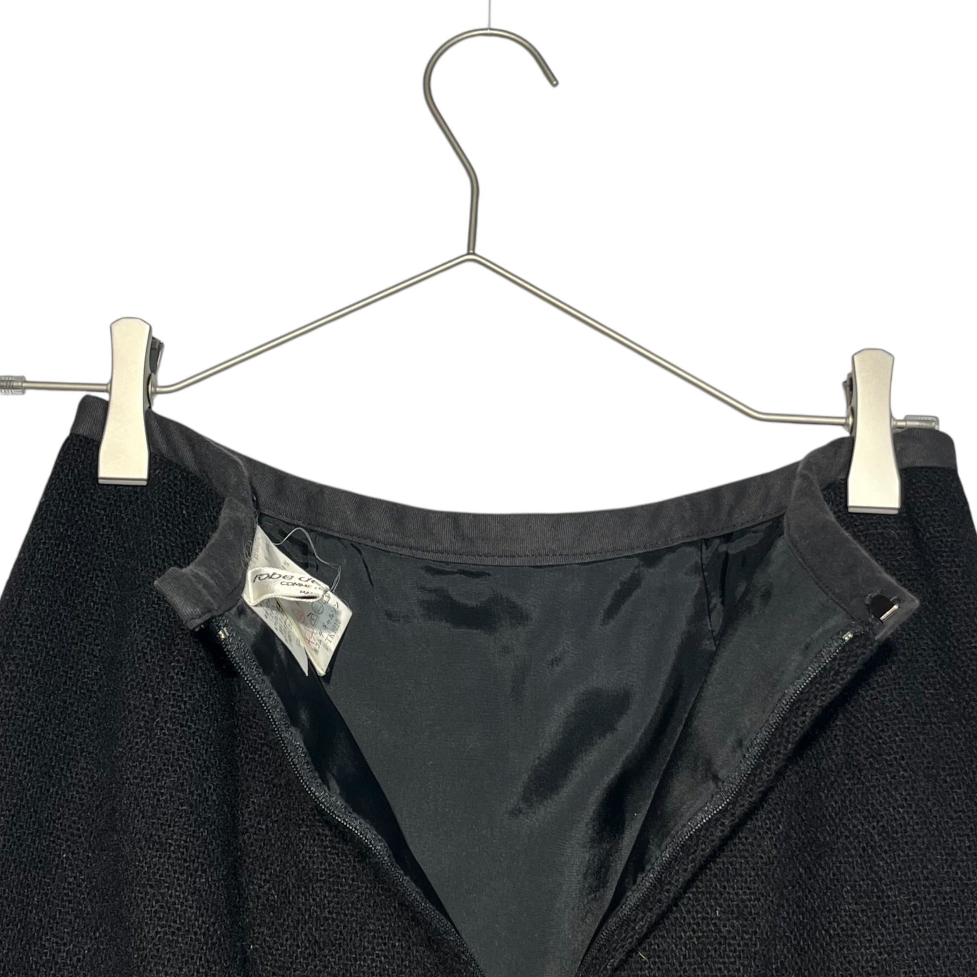 robe de chambre COMME des GARCONS(ローブドシャンブルコムデギャルソン) 90's Vintage wool knee-length skirt ヴィンテージ ウール 膝丈 スカート RS-040270 S程度 ブラック AD1997