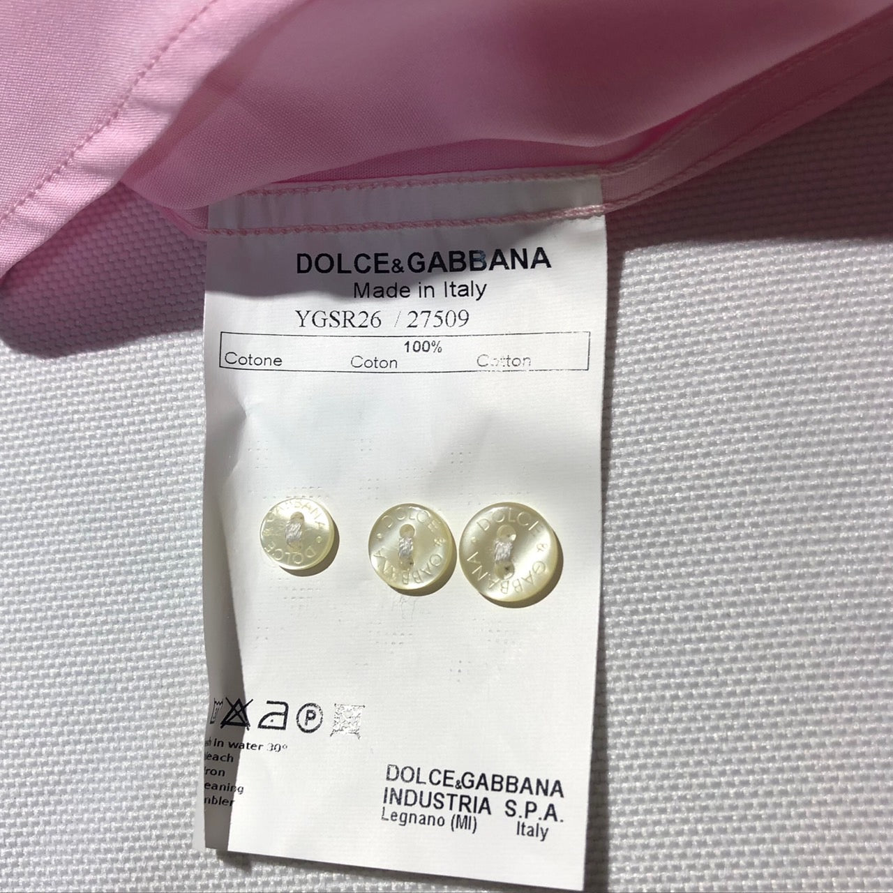 DOLCE&GABBANA(ドルチェ&ガッバーナドルガバ) レギュラーカラーシャツ 40(Lサイズ程度) ピンク