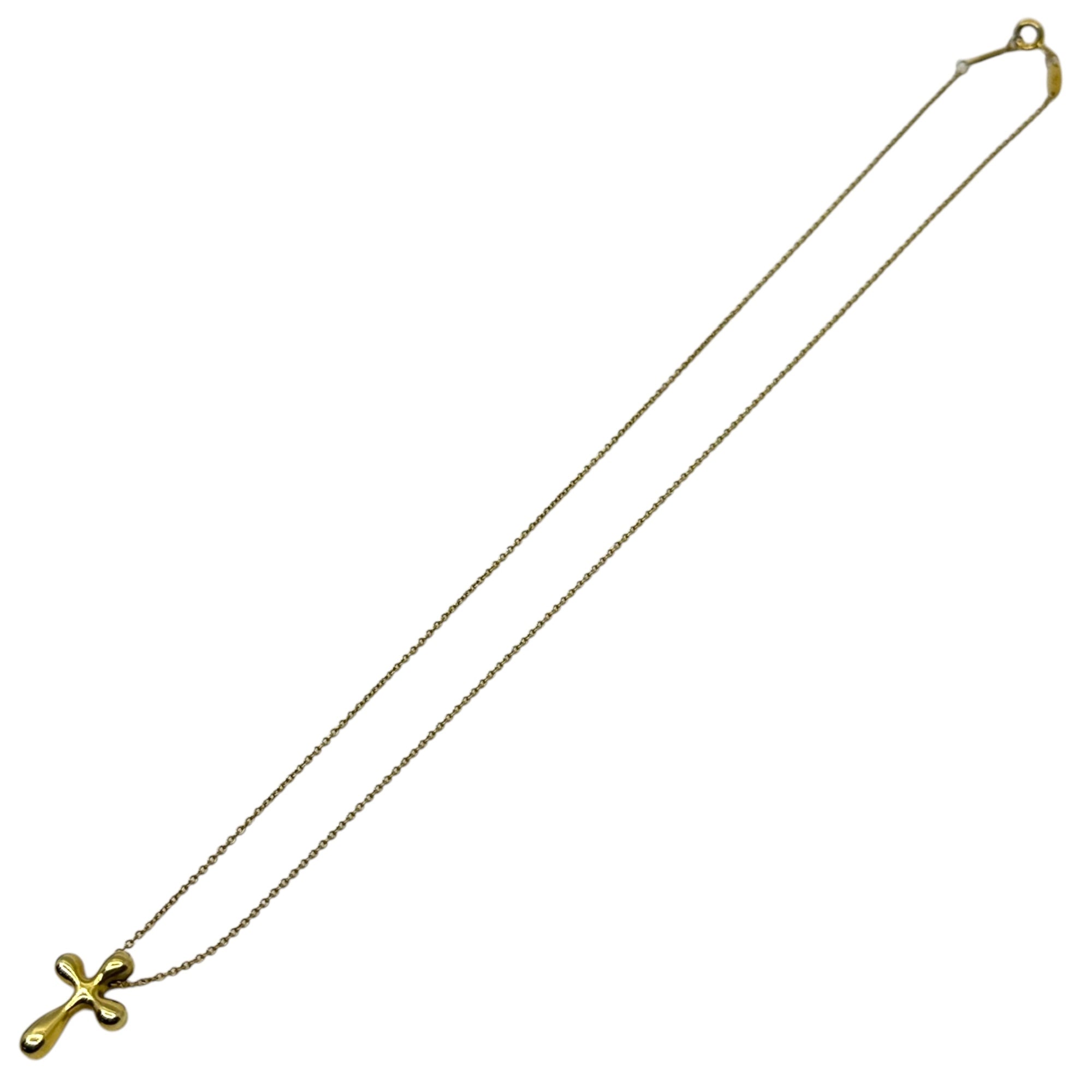 TIFFANY & CO.(ティファニー) Small Cross Necklace YG Yellow Gold Pendant Cross Elsa Peretti Necklace スモールクロス ネックレス YG イエローゴールド ペンダント 十字架 エルサ・ペレッティ ネックレス ゴールド K18(750)