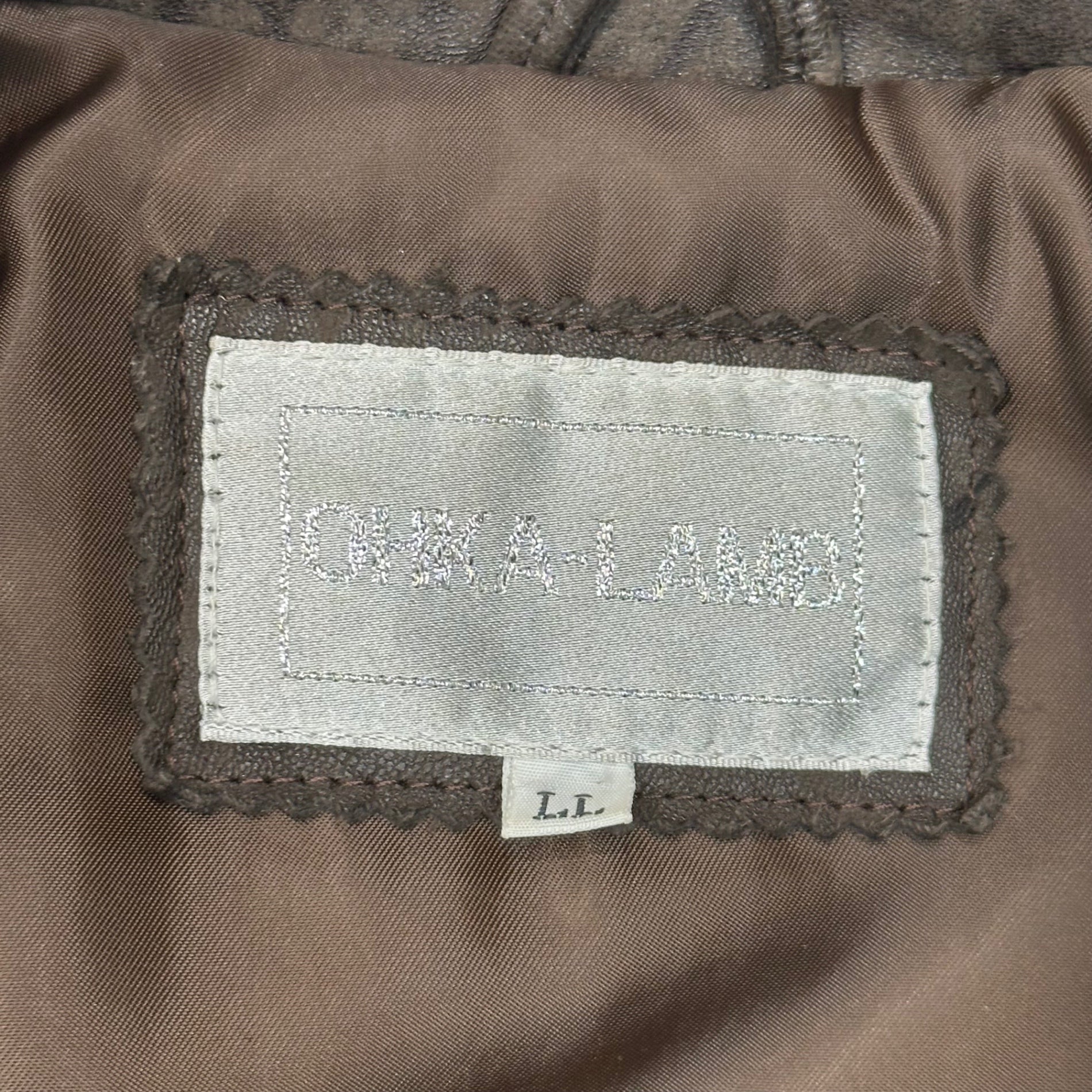 VINTAGE(ヴィンテージ) 00's Lambskin Half Coat ラムレザー ハーフ コート LL ブラウン OHKA LAMB