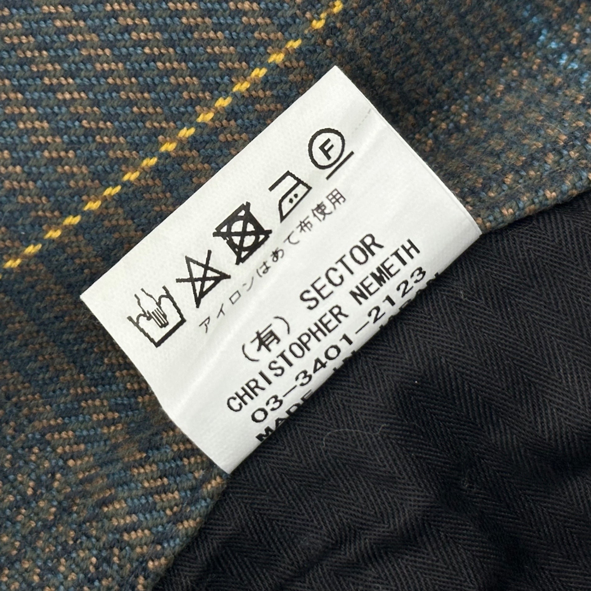 Nemeth(ネメス) Check Cotton Jakect Pants Casquette 3 Set Up チェック コットン ジャケット パンツ キャスケット セットアップ M グレー オーバーサイズ