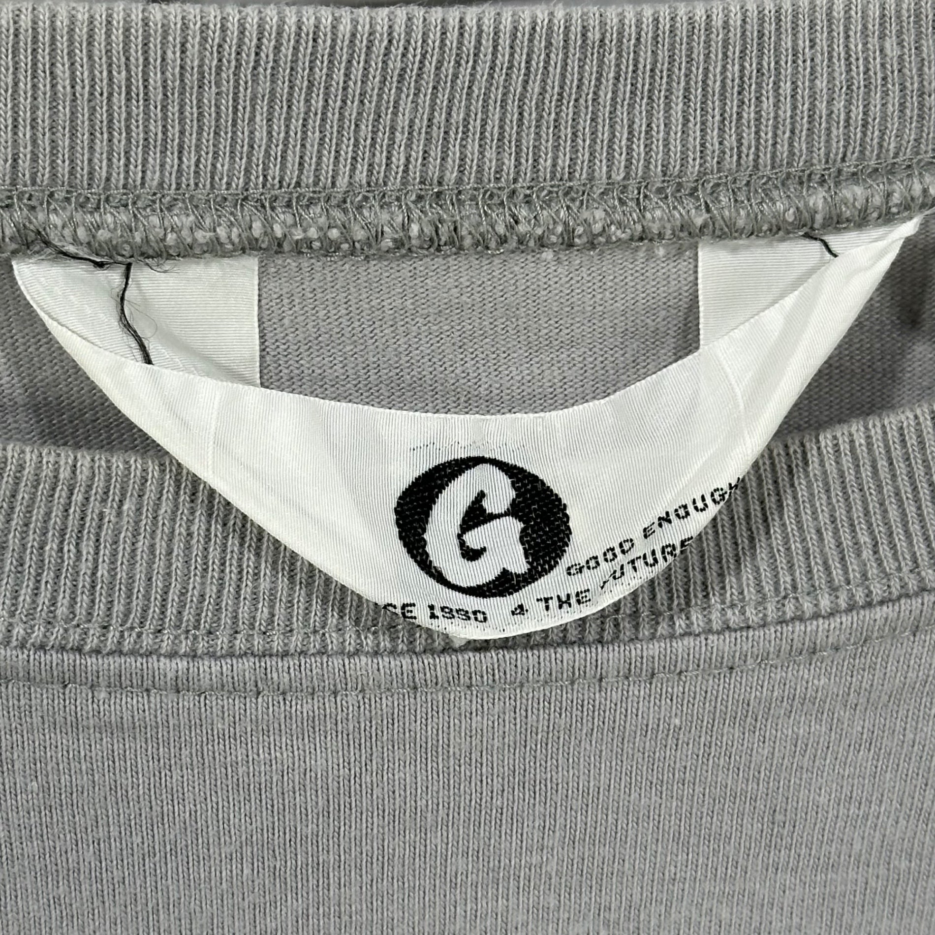 GOODENOUGH(グッドイナフ) 90’s Line-blocked s/s T-shirt ライン 切替 半袖 Tシャツ 表記消(L程度) グレー×ホワイト