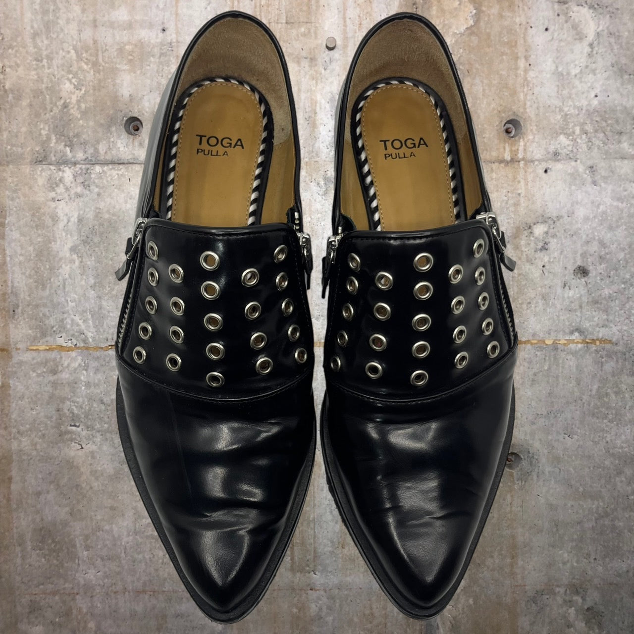 TOGA PULLA(トーガプルラ) 20AW EYELET SIDEZIP SHOES/レザーシューズ 0320G 39(24cm程度) ブラック