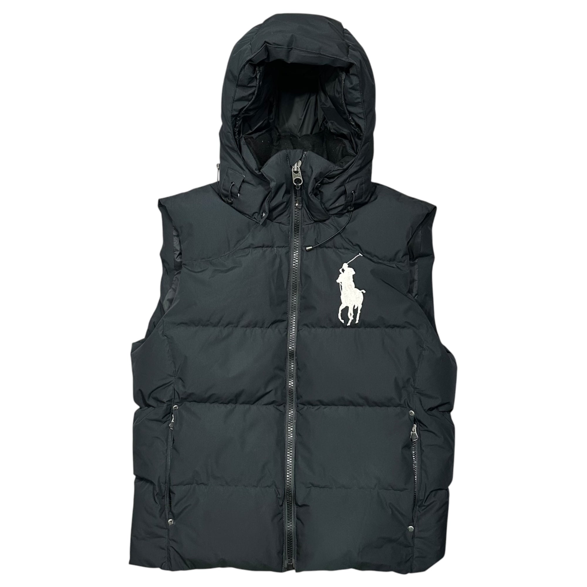 POLO RALPH LAUREN(ポロラルフローレン) Big Pony Hooded Down Vest ビックポニー フーデッド ダウン ベスト M ブラック
