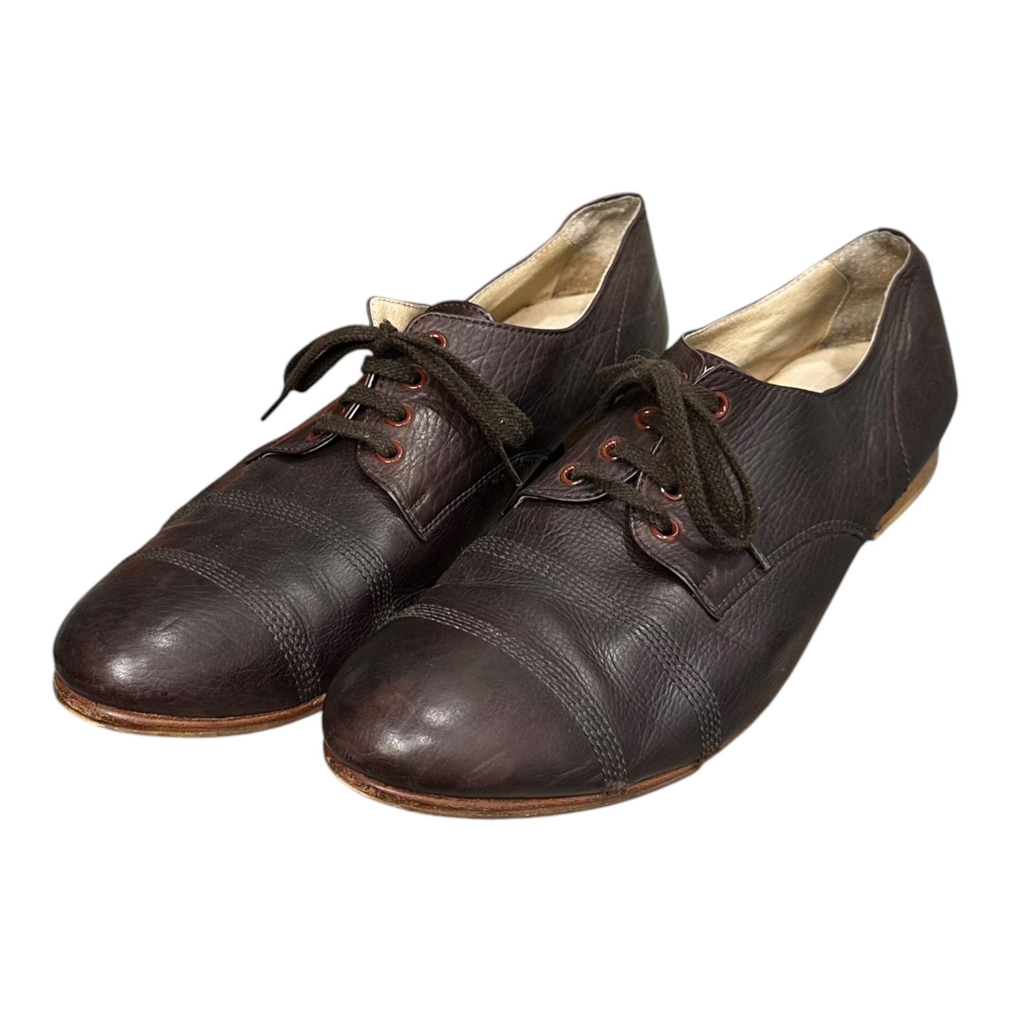 Christopher Nemeth(クリストファーネメス) 00's Toe-stitched 4-eyelet leather shoes トゥ ステッチ 4ホール レザー シューズ 27.0cm ダークブラウン